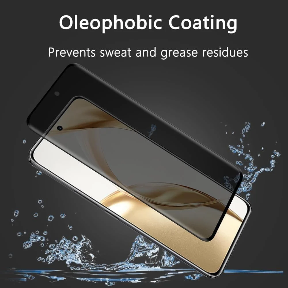 DL3 Mobilak Screen Protector for Honor 200 Pro 5G UV Glass Fingerprint Reader Support 3D Curved Anti-Spy Tempered Glass Screen Protector - Privacy
