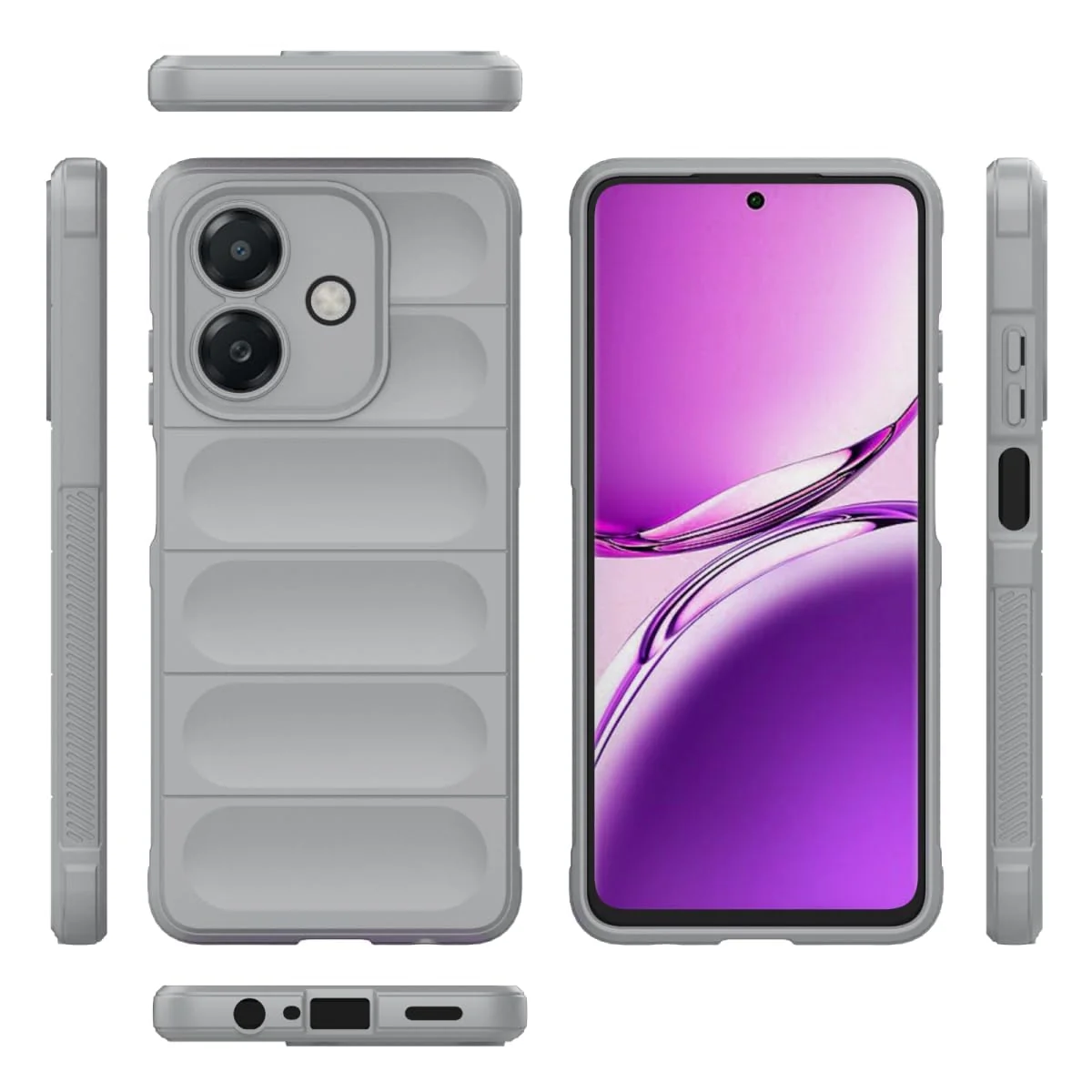 DL3 Mobilak Flexible Silicone and TPU Protective Case with Camera Protection for OPPO A3 / OPPO A3x / A40 - Gray