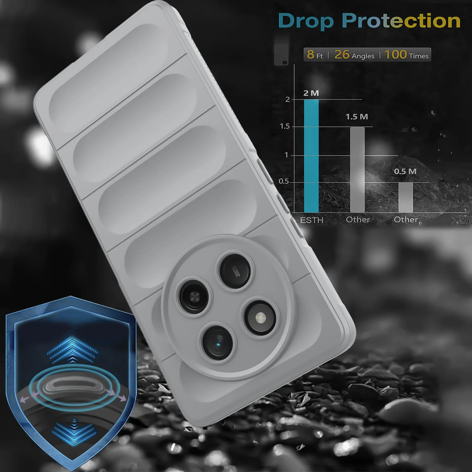 DL3 Mobilak Flexible Silicone and TPU Protective Case with Camera Protection for Honor X9C - Gray