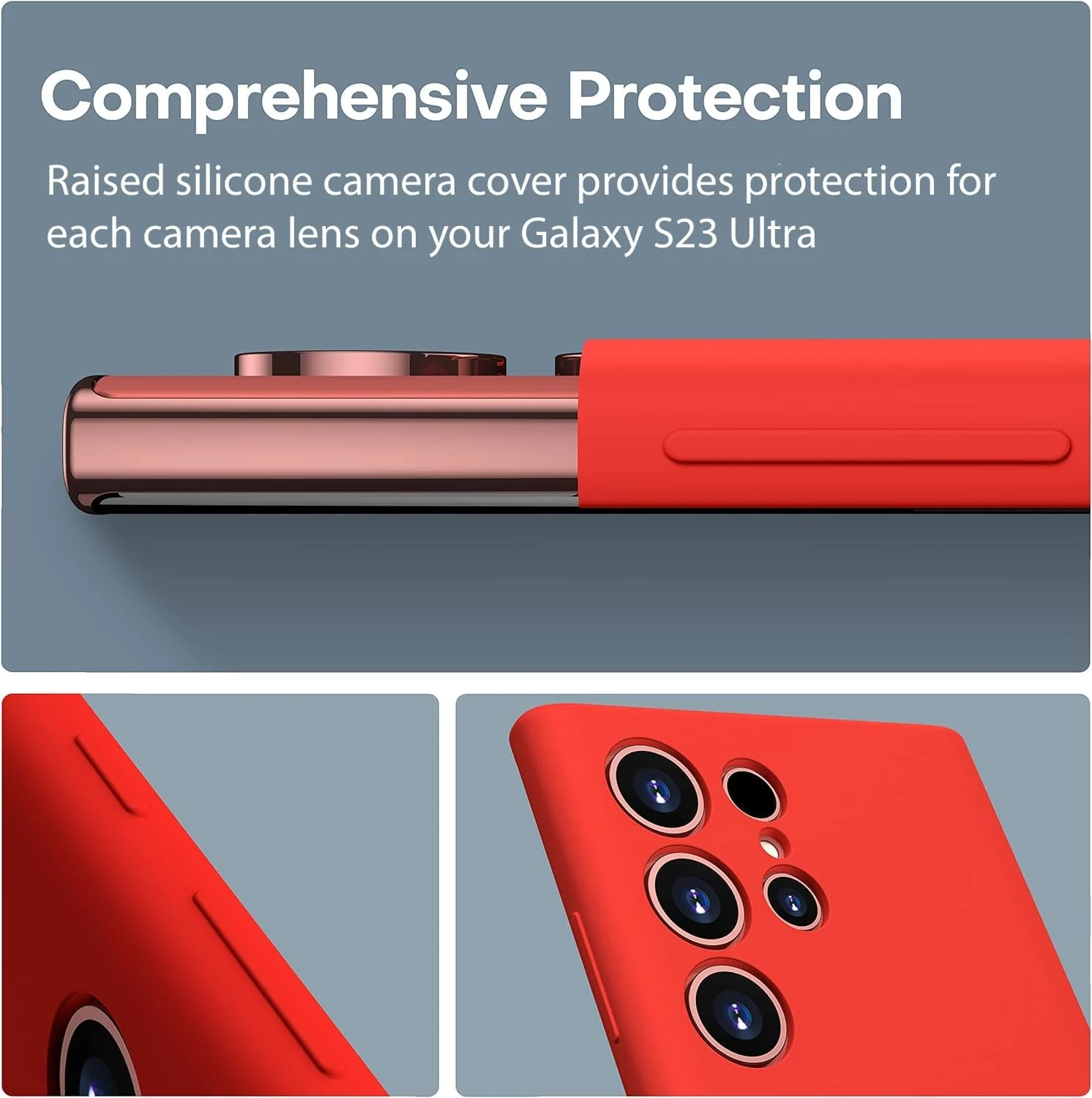 DL3 Mobilak Soft Silicone Protective Case for Samsung Galaxy S22 Ultra 5G with Microfiber Lining and Shockproof Design - Red