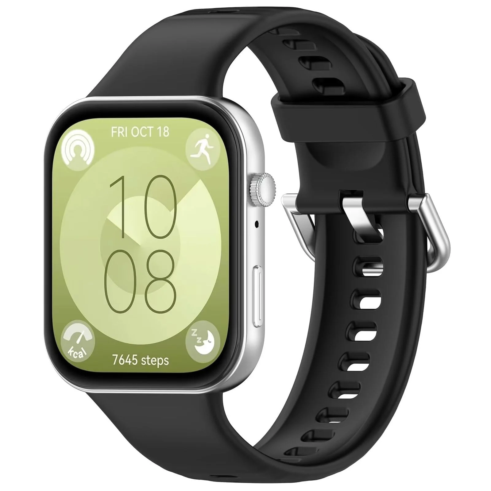 DL3 Mobilak Silicone Bracelet for Huawei Watch Fit 3/Watch Fit 4 Pro/Fit 4 Strap, Soft Silicone Sport Replacement Strap for Women/Men, Adjustable Waterproof Sports Band - B-black