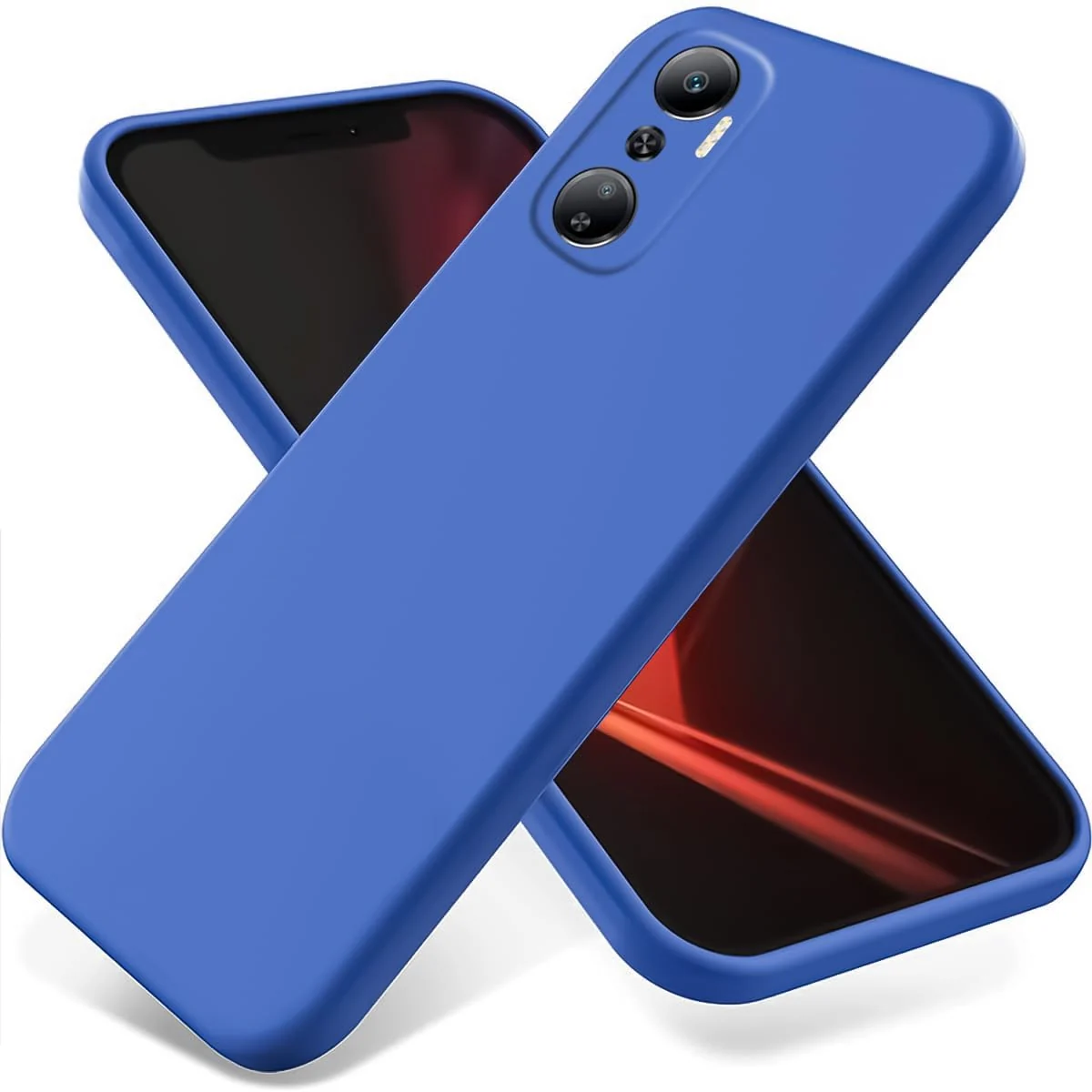 DL3 Mobilak Soft Silicone Protective Case for Infinix Hot 20 with Microfiber Lining and Shockproof Design - Royal Blue