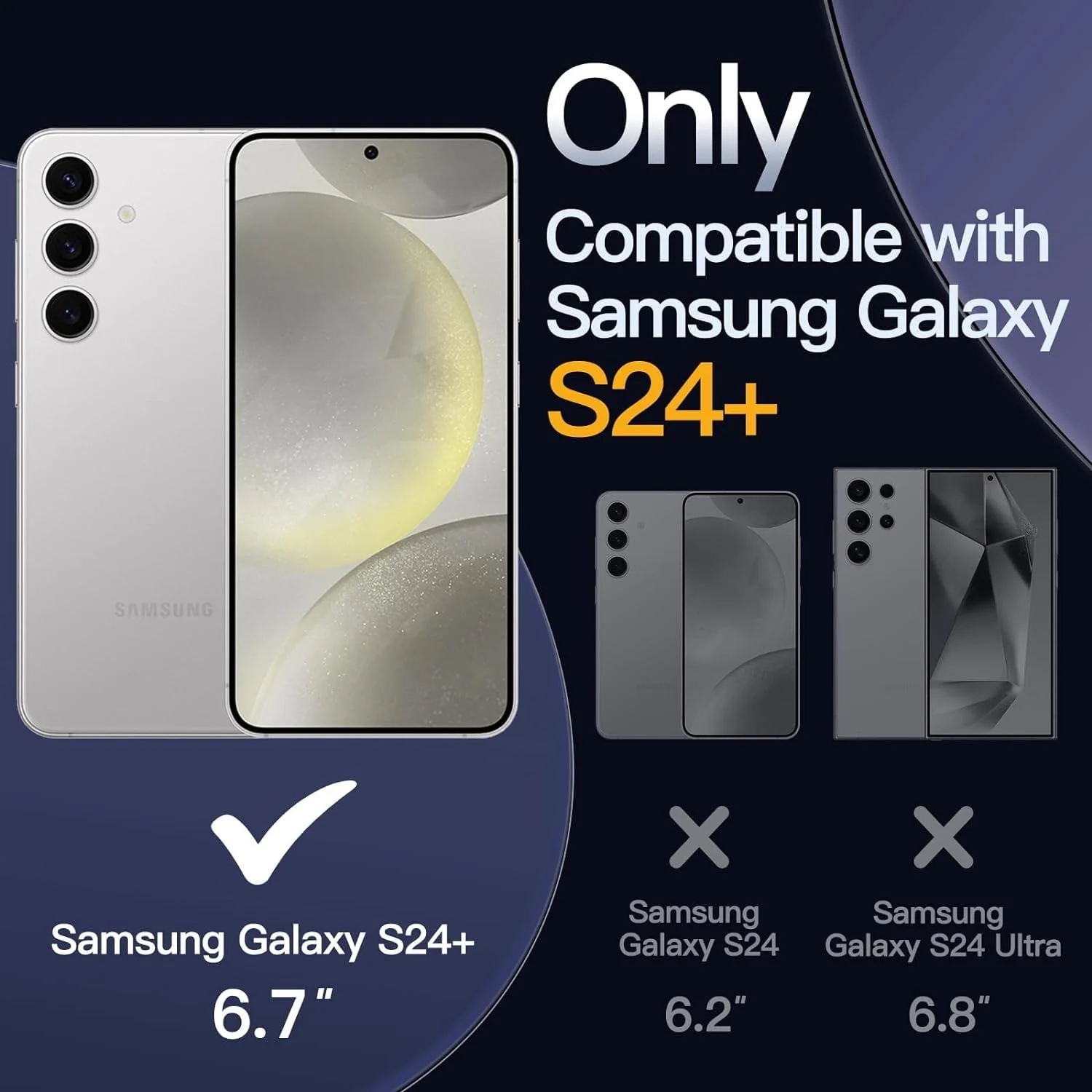 DL3 Mobilak Case Compatible with Samsung Galaxy S24 Plus Case Crystal Soft TPU Gel Case Flexible Silicone Anti-Scratch TPU Cover - Clear