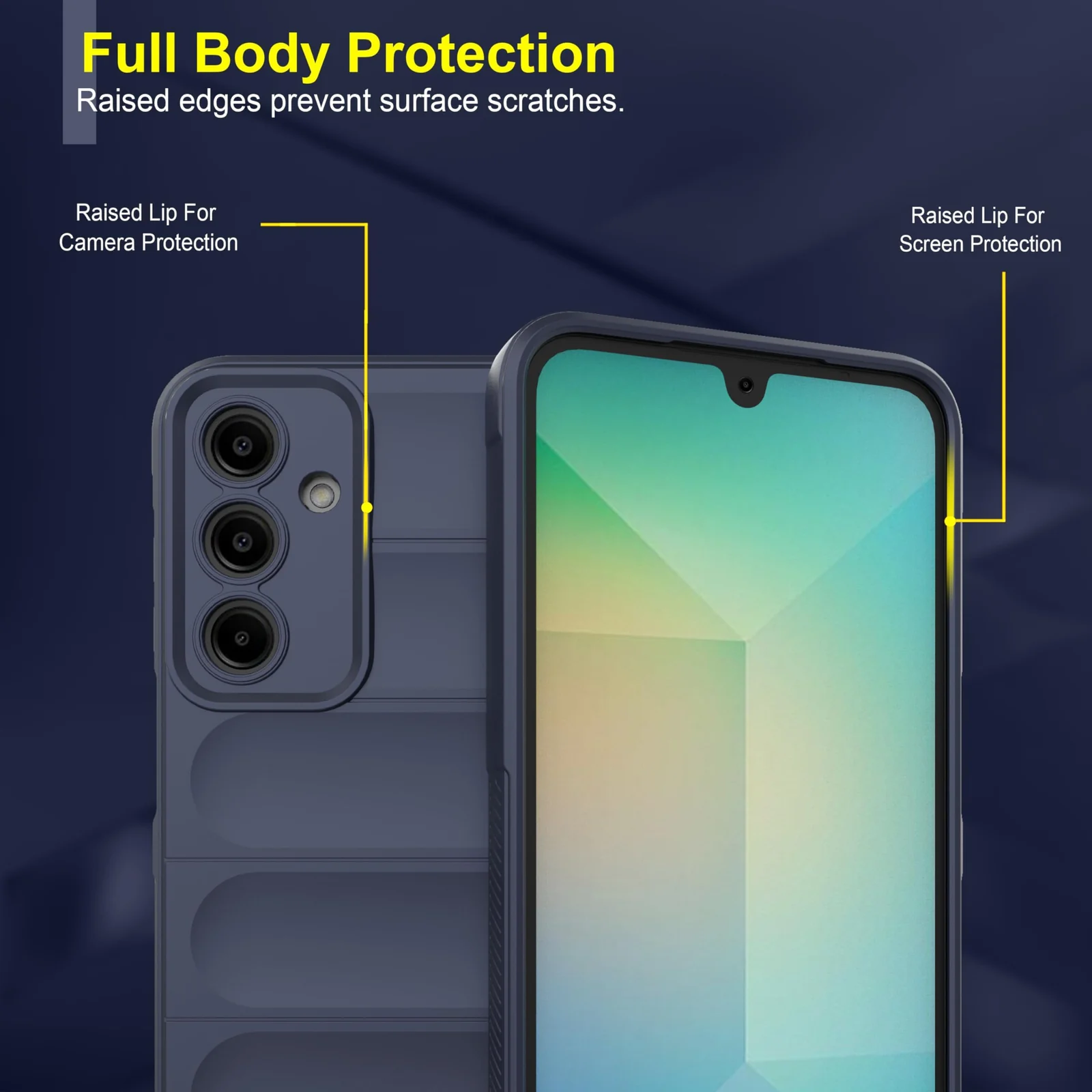 DL3 Mobilak Silicone Case for Samsung Galaxy A16 5G/4G Heavy Duty Protective [Slim Fit] Shockproof Soft Flexible Protective Design Shock-Absorption TPU Cover With Camera Protection - Blue