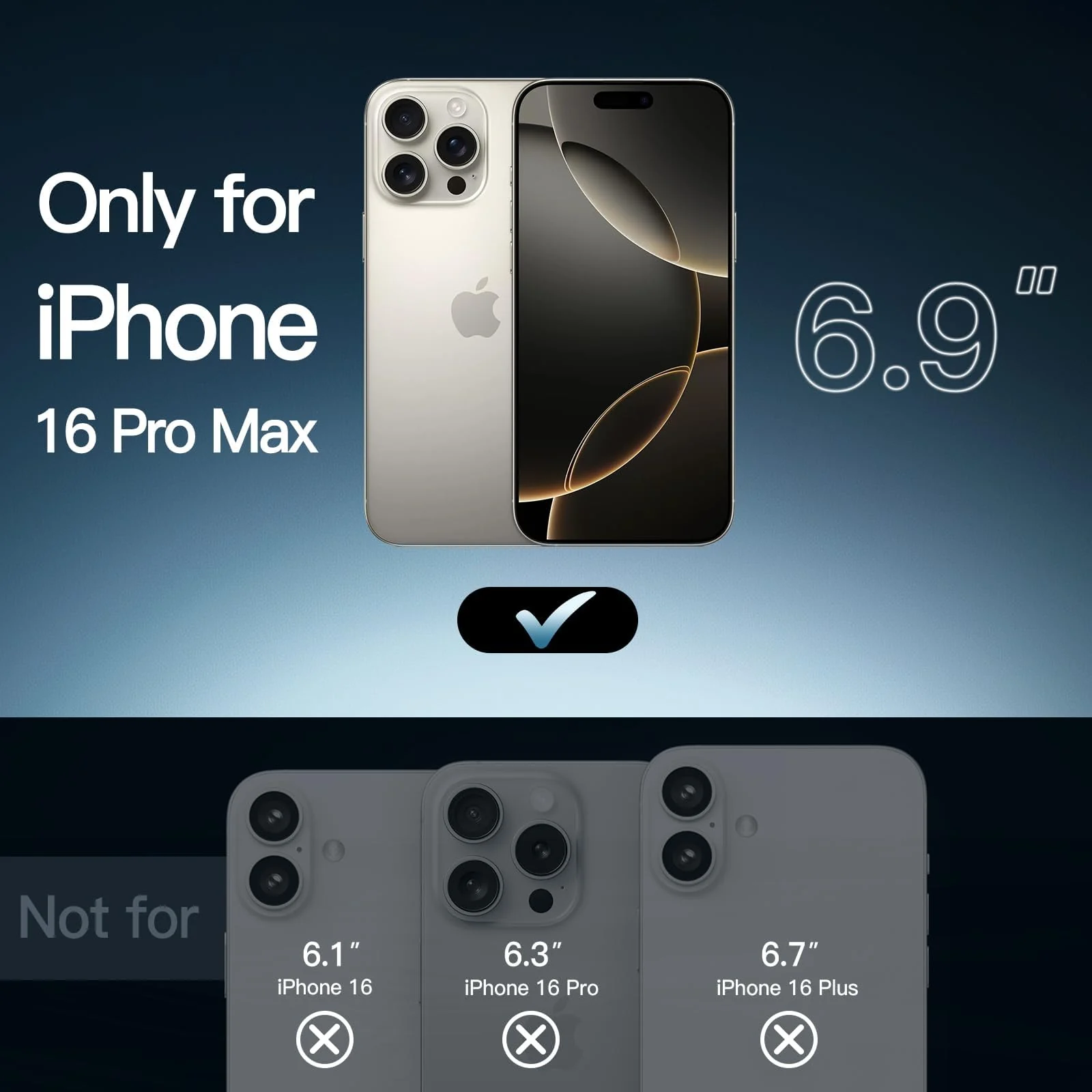 DL3 Mobilak Clear PC and TPU Protective Case for iPhone 16 Pro Max with Military-Grade Protection and Anti-Yellowing Design - Titanium
