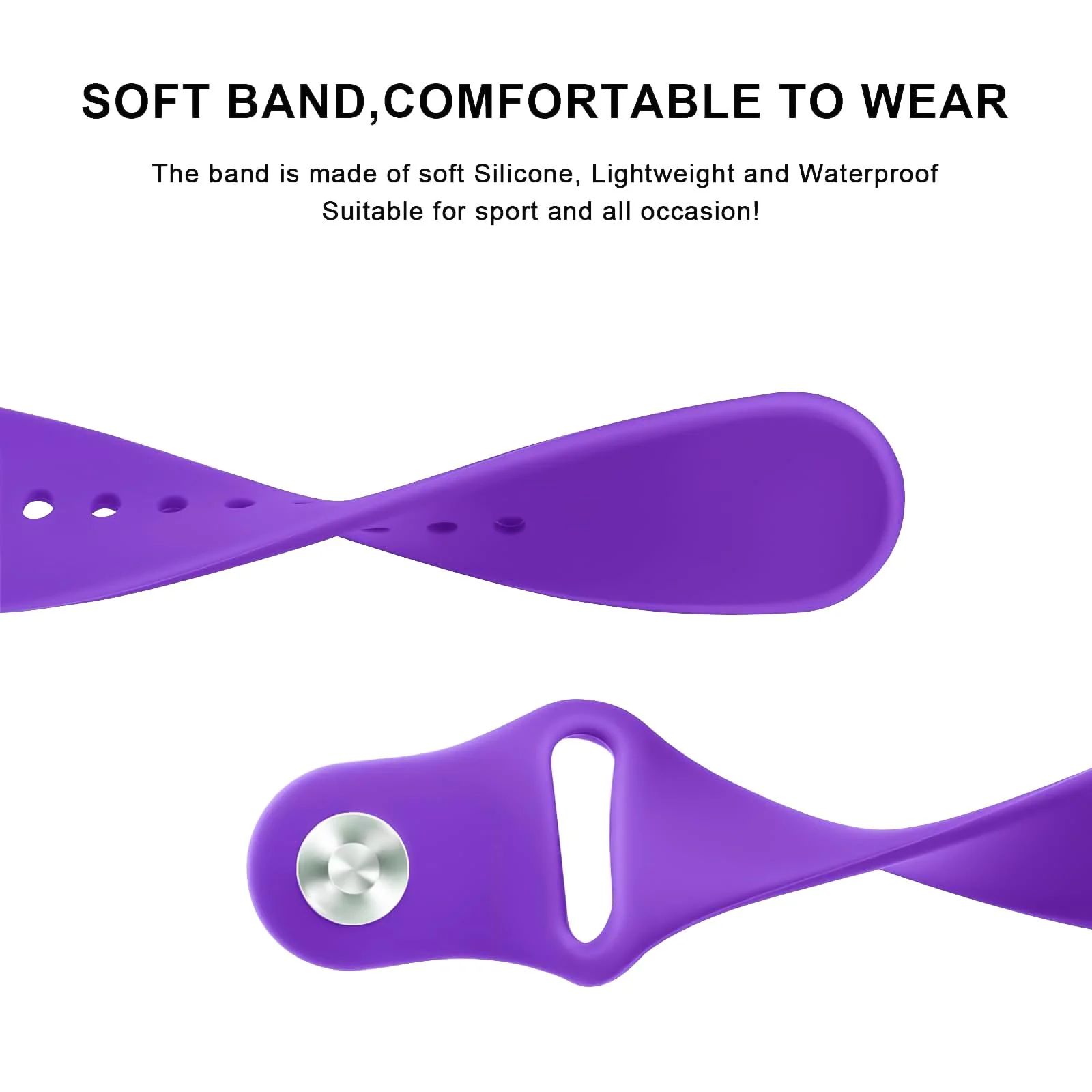 DL3 Mobilak Straps Compatible with Xiaomi Redmi Watch 5 Active/Redmi Watch 5 Lite Bracelets for Men Women, 22mm Soft Silicone Strap, Waterproof Adjustable Band Sports Replacement - Violet