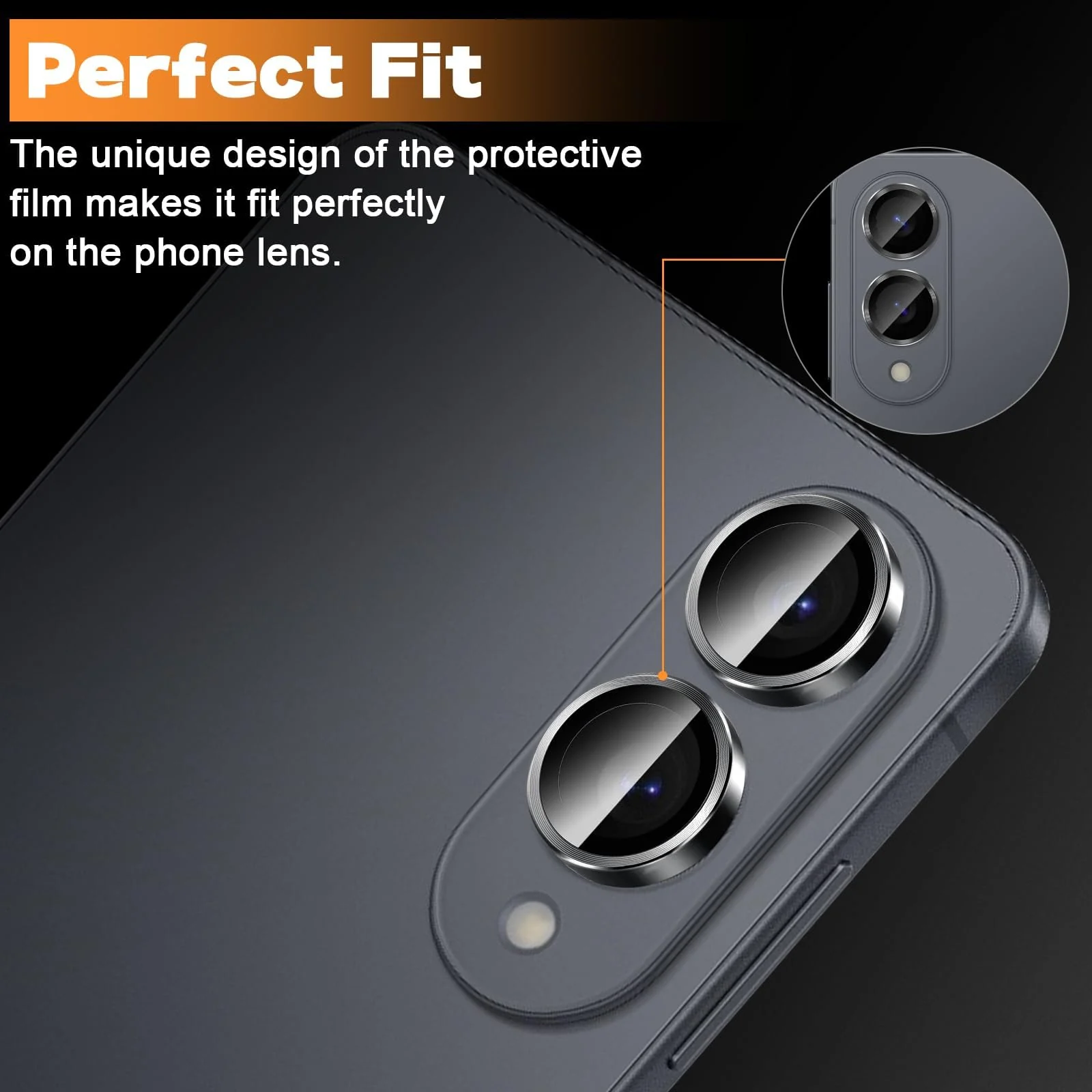 DL3 Mobilak Camera Lens Protector for Samsung Galaxy S25 Edge Accessories, 9H Tempered Glass Metal Individual Ring Camera Cover Screen Protector, Case Friendly, Anti Scratch - Black