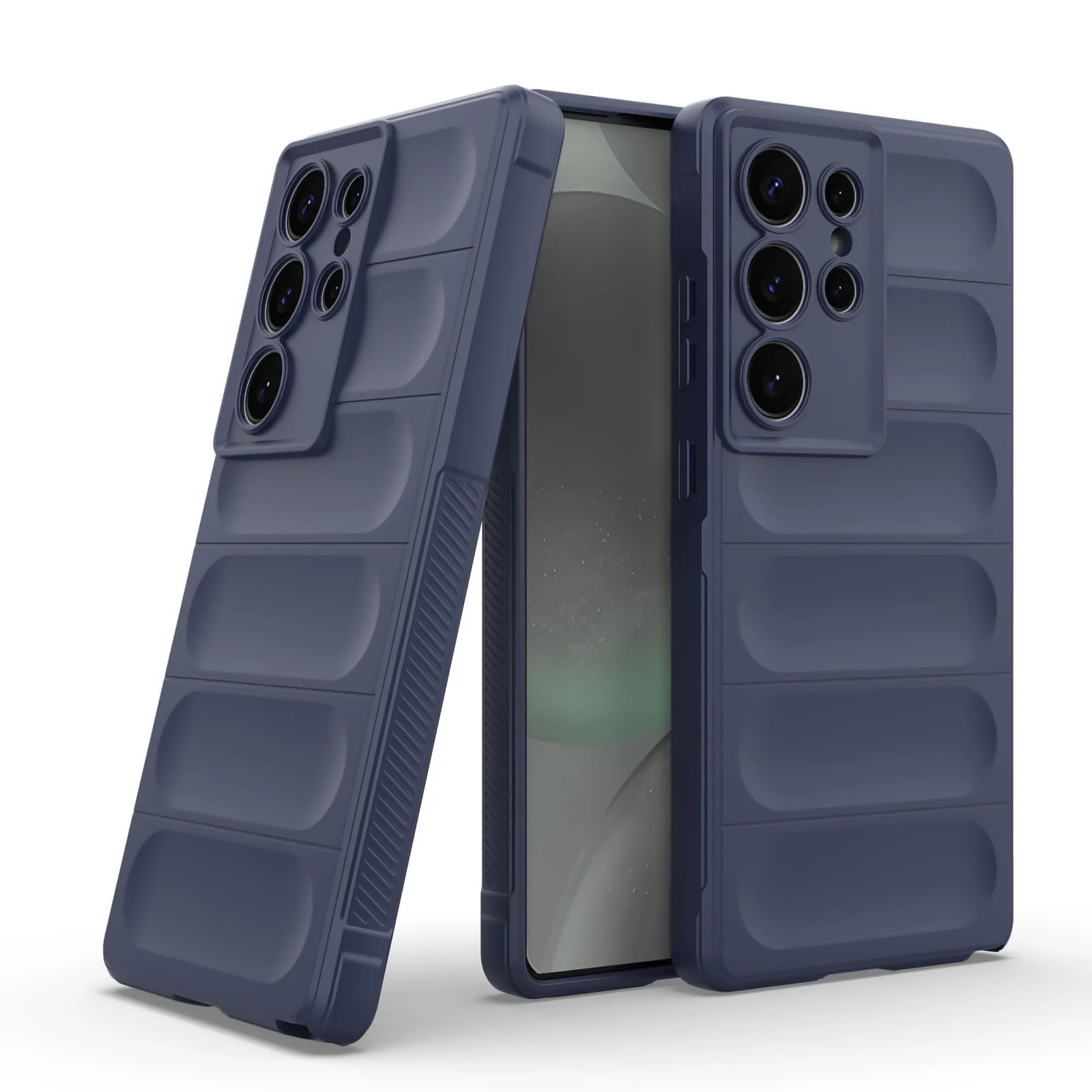 DL3 Mobilak Flexible Silicone and TPU Protective Case with Camera Protection for Samsung Galaxy S25 Ultra - Blue