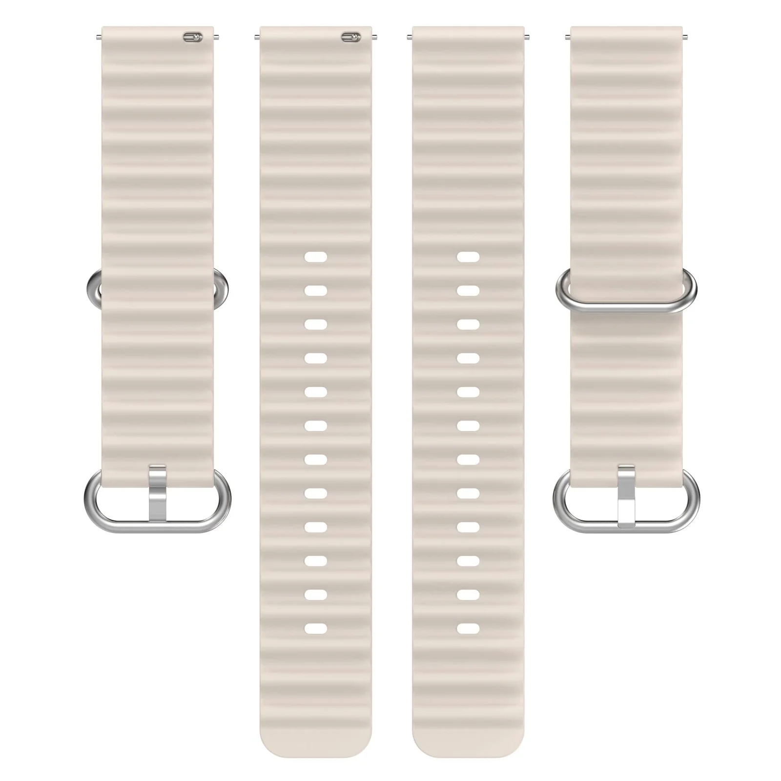 DL3 Mobilak 20mm Ocean Band for Samsung Galaxy Watch 7/6/5/4/FE Band 40mm 44mm/Galaxy Watch 6/4 Classic Bands 47mm 43mm 46mm 42mm/Watch 5 pro 45mm/3 41mm/Active 2, Adjustable Soft Silicone Sport Loop Ocean Strap - Starlight