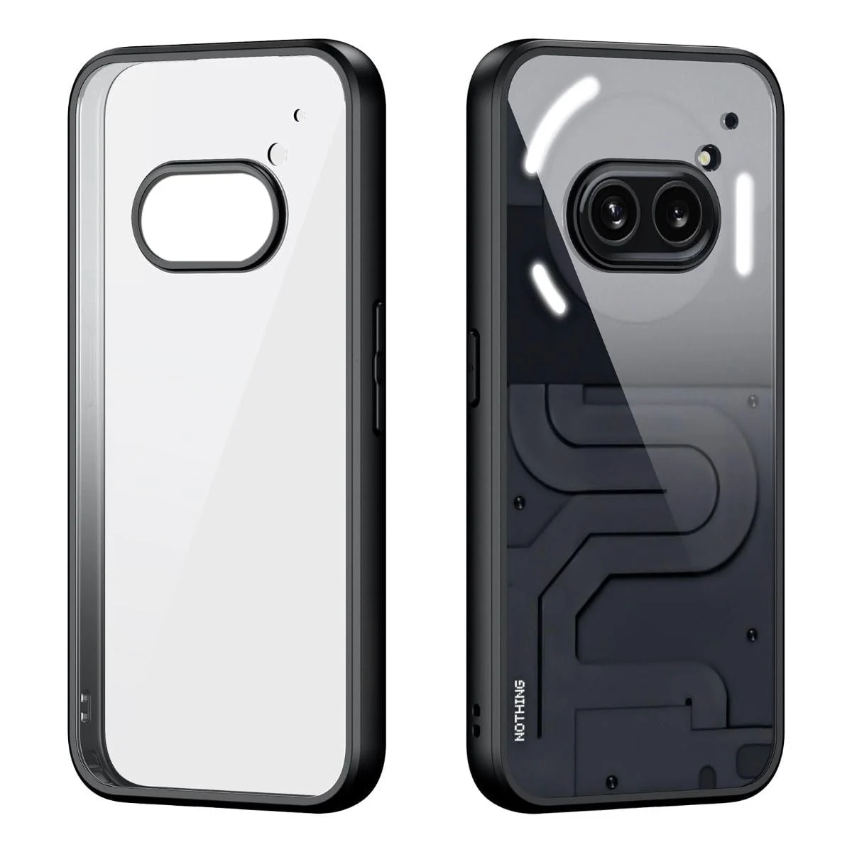 DL3 Mobilak Clear PC and TPU Protective Case for Nothing Phone 2A / 2A Plus with Camera Protection and Military-Grade Protection - Black