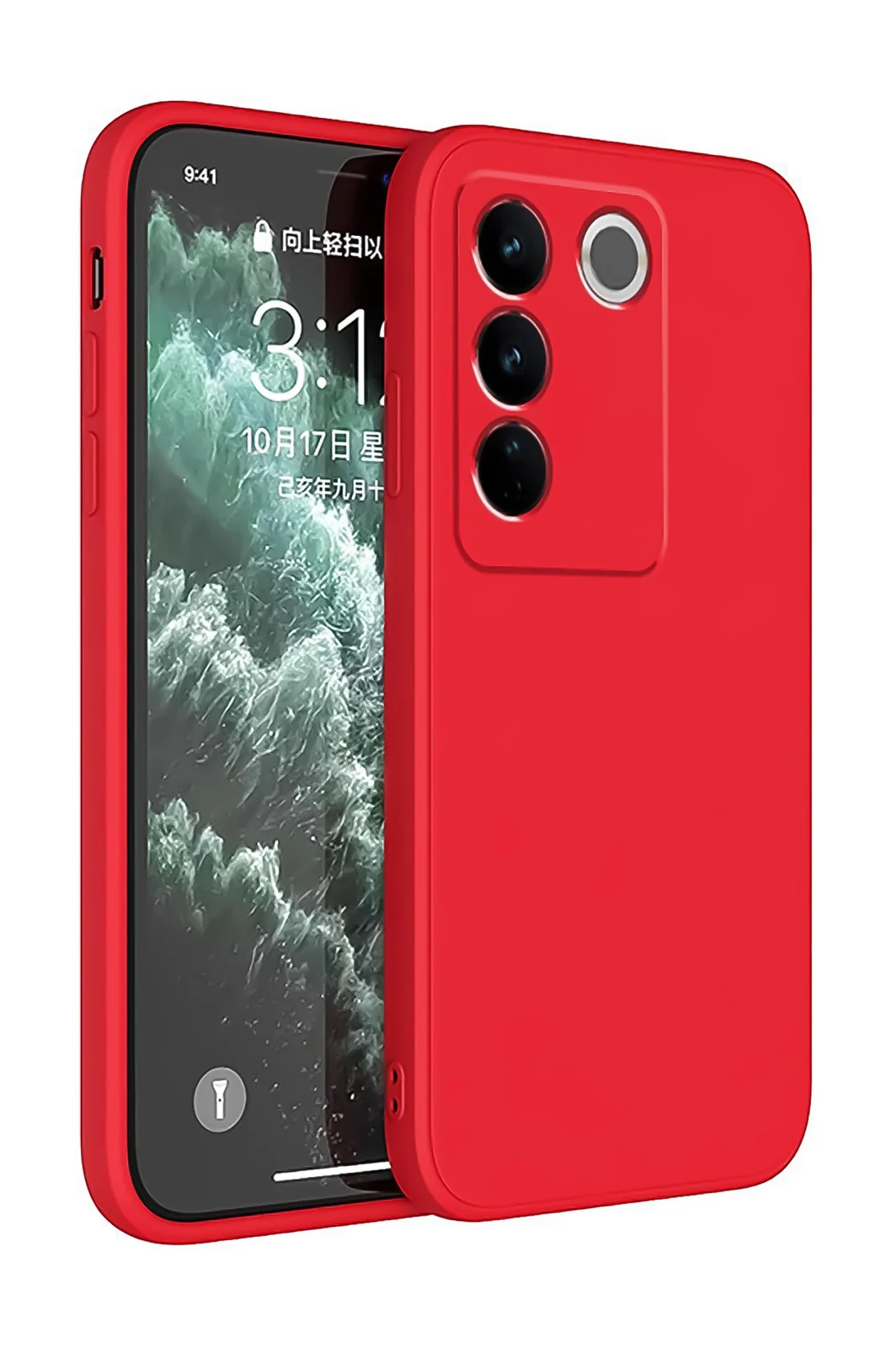 Dl3 Mobilak (Vivo V27 / V27 PRO 5G) Case,Soft Flexible Silicone Gel Rubber Bumper Cover,Full Body Shockproof Protective Phone Case (Hot Pink)