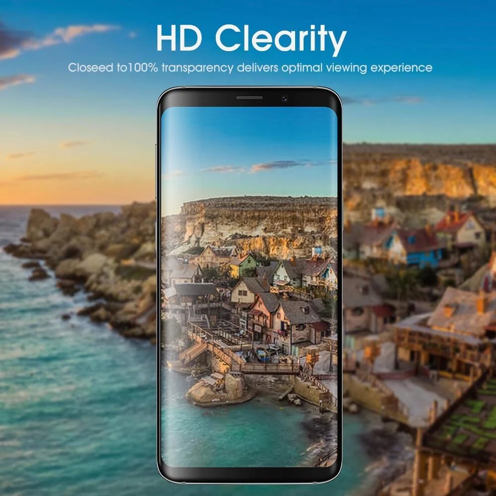 DL3 Mobilak Screen Protector for Samsung Galaxy S9 Plus, Tempered Glass Screen Saver Premium HD Protective, Scratch Resistant, NO-Bubble, 9H Hardness, Full Coverage Film - Clear