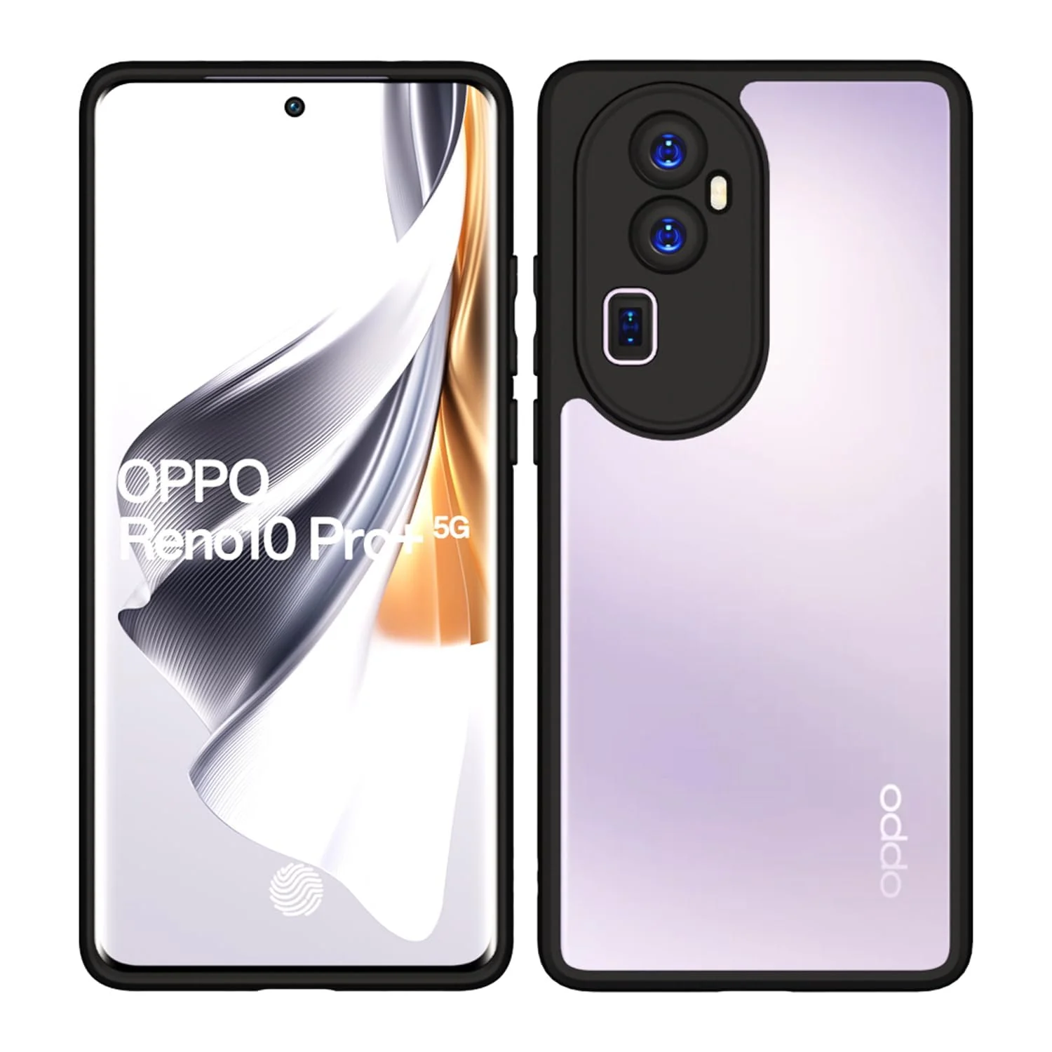 DL3 Mobilak Clear TPU Case for OPPO Reno 10 Pro + Plus 5G, Camera protection, Shock-absorbing protection, Scratch-resistant surface - Black