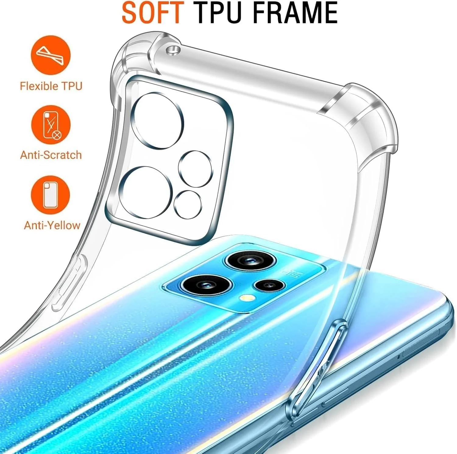 DL3 Mobilak Clear TPU Case for OPPO realme 9 Pro 5G, Camera protection, Shock-absorbing protection, Scratch-resistant surface - Clear