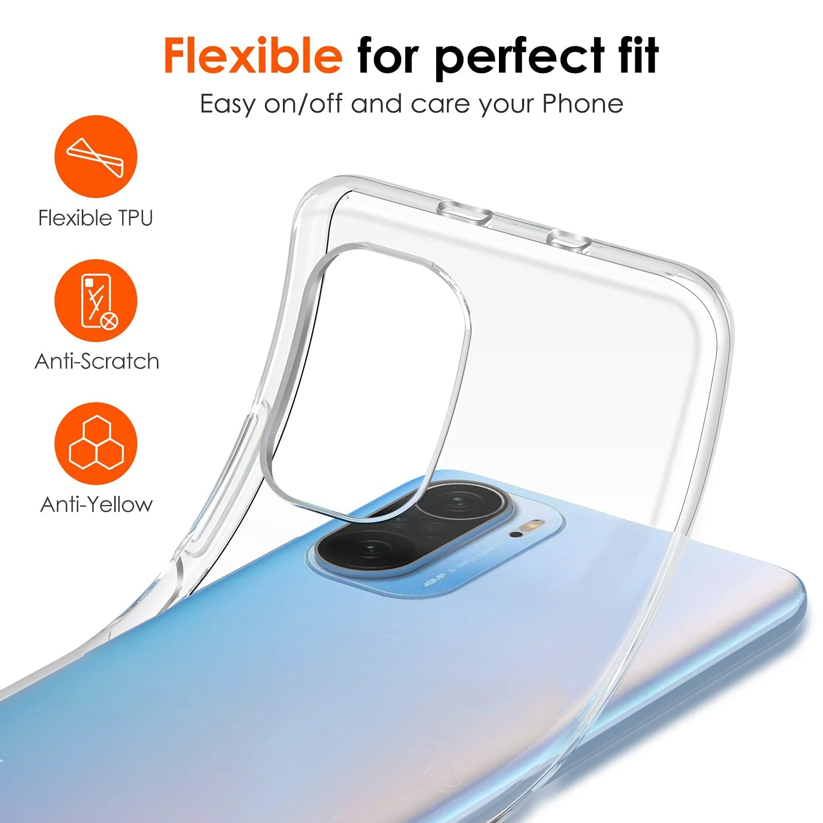 MOBIGON Crystal Clear Soft TPU Phone Case for Xiaomi POCO F3 / Redmi K40 Series / Mi 11i / Mi 11X Series, Clear