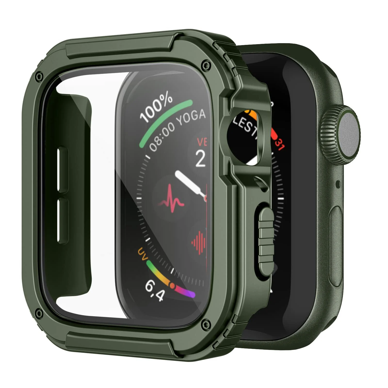 DL3 Mobilak Rugged Apple Watch Case 40mm Series SE/6/5/4 with Screen Protector, Durable Military Grade Quattro Pro Series Drop-Proof Protective Cover Full Coverage Shock-Proof Bumper 40 mm