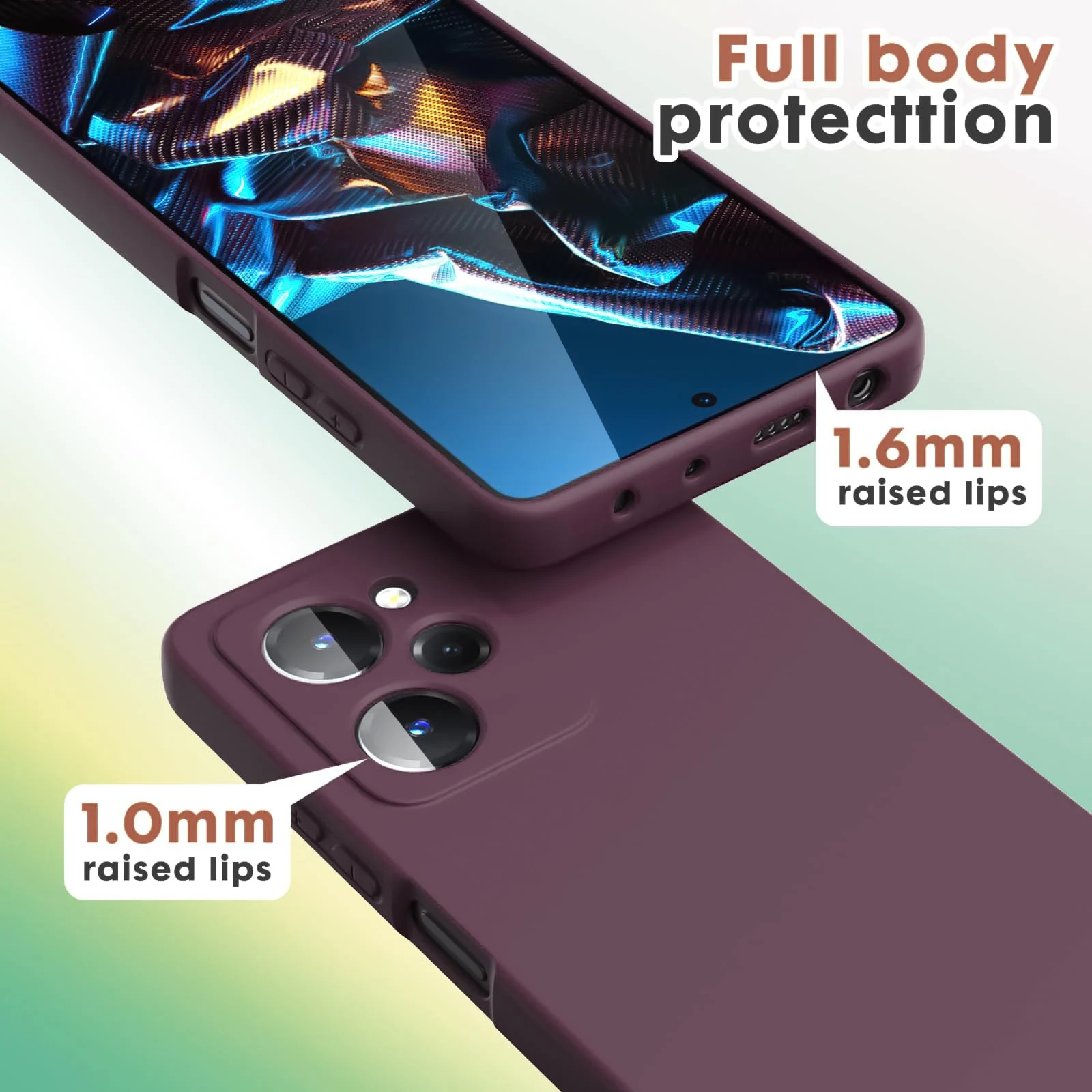 DL3 Mobilak Soft Silicone Protective Case for POCO X5 Pro 5G with Microfiber Lining and Shockproof Design - Wine Red