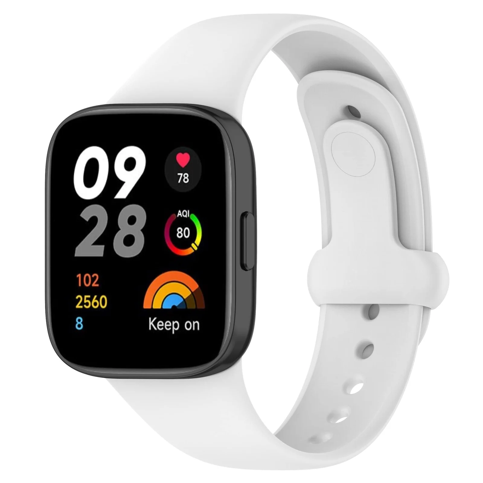 DL3 Mobilak Strap for Xiaomi Redmi Watch 3 Only, Soft Silicone Watch Band with Secure Buckle, Sport Replacement Wristband Bracelet Strap for Men & Women - White