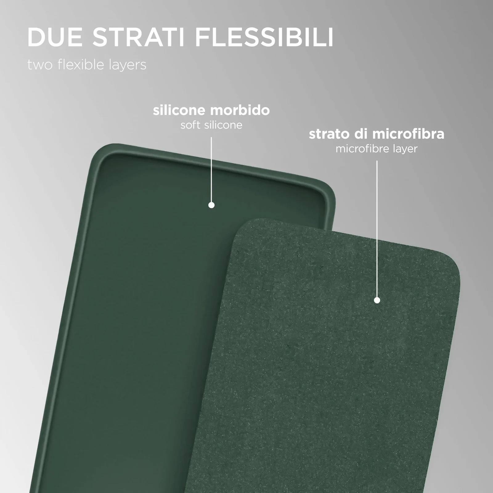 DL3 Mobilak Silicone Protective Case for Xiaomi Mi Note 10 Lite, Shock-absorbing protection, Scratch-resistant surface, Soft microfiber lining - Green