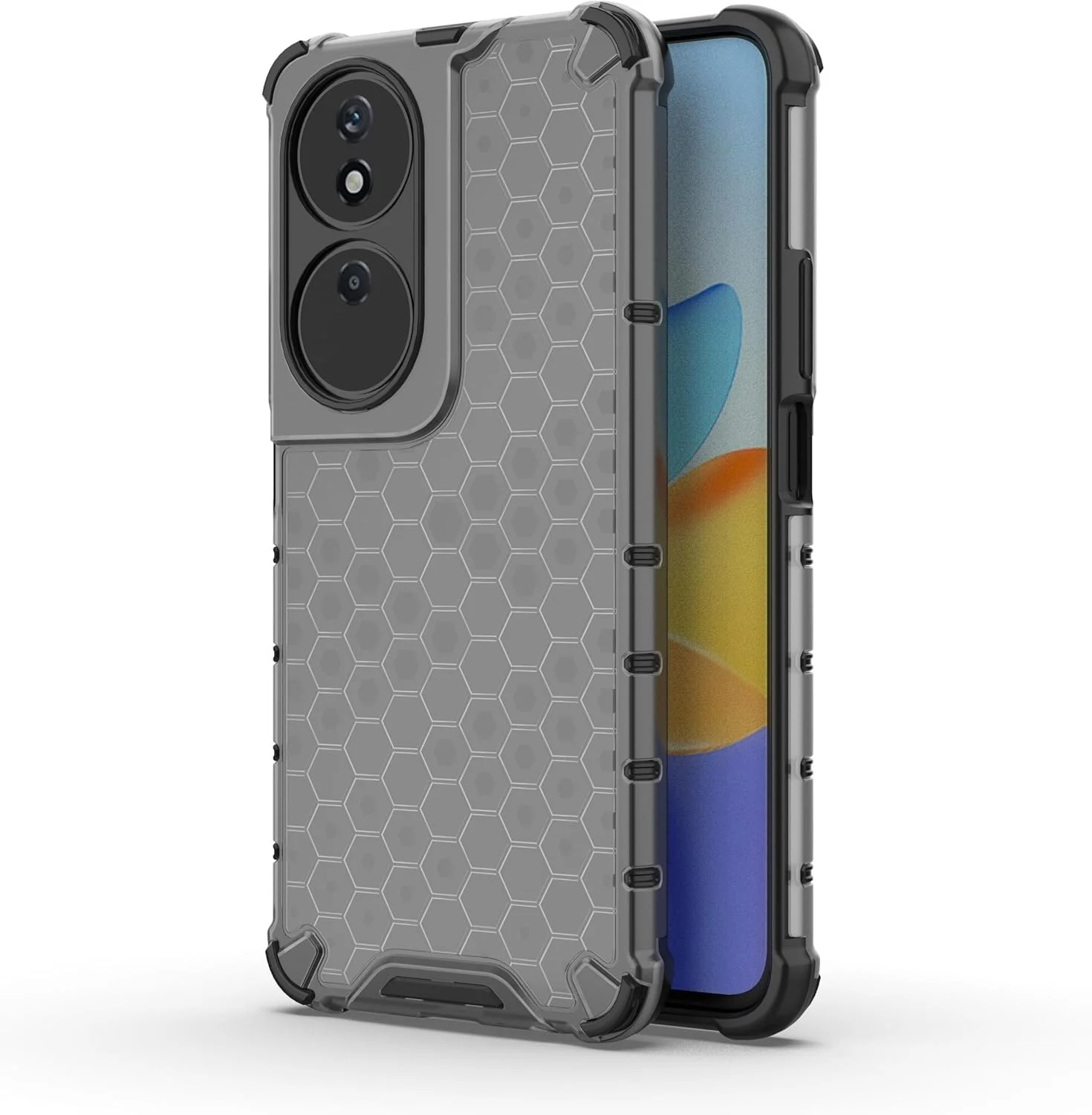 DL3 Mobilak Clear PC and TPU Protective Case for Honor X7B with Shockproof Design - Black