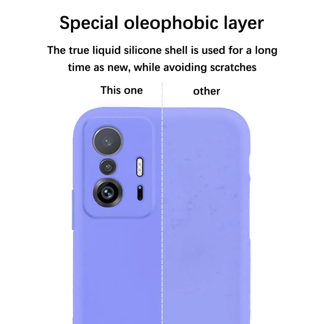 DL3 Mobilak Xiaomi 11T / Xiaomi 11 T Pro Case, Soft Flexible Silicone Gel Rubber Bumper Cover, Full Body Shockproof Protective Phone Case - Baby Blue