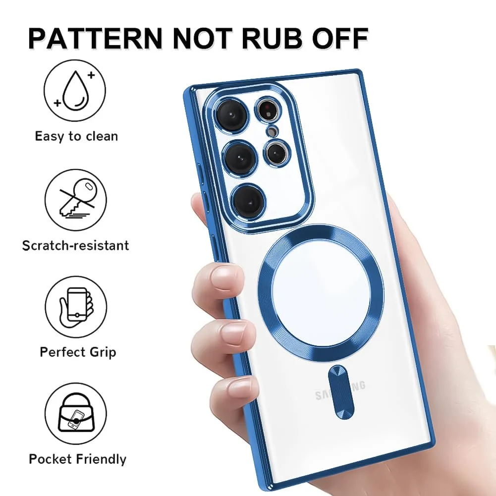 DL3 Mobilak Clear TPU Case for Samsung Galaxy Note 20 Ultra, Compatible with MagSafe accessories, Supports wireless charging, Camera protection - Blue