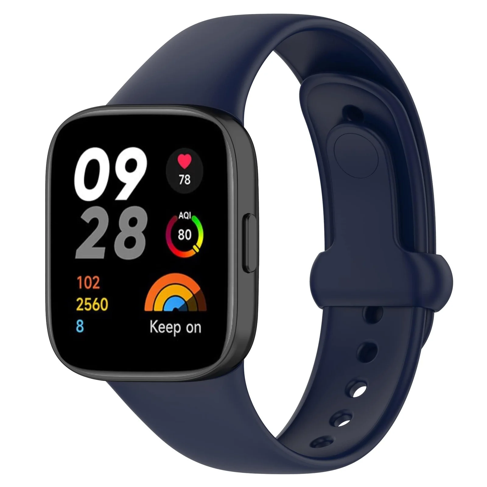 DL3 Mobilak Strap for Xiaomi Redmi Watch 3 Only, Soft Silicone Watch Band with Secure Buckle, Sport Replacement Wristband Bracelet Strap for Men & Women - Midnight Blue