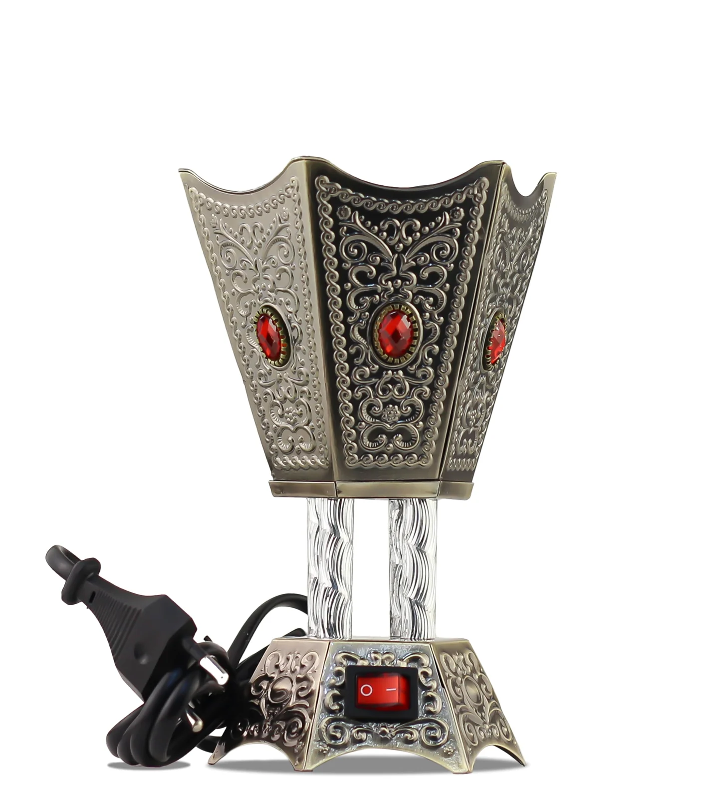 Mobigon Arabian Electric Incense Burners metal Vintage Arabic Burner, Middle Eastern Incense Holder- Electric Incense Burner Bakhoor Suitable For Arabian Oud, Home, Hotel Decor - Style 15