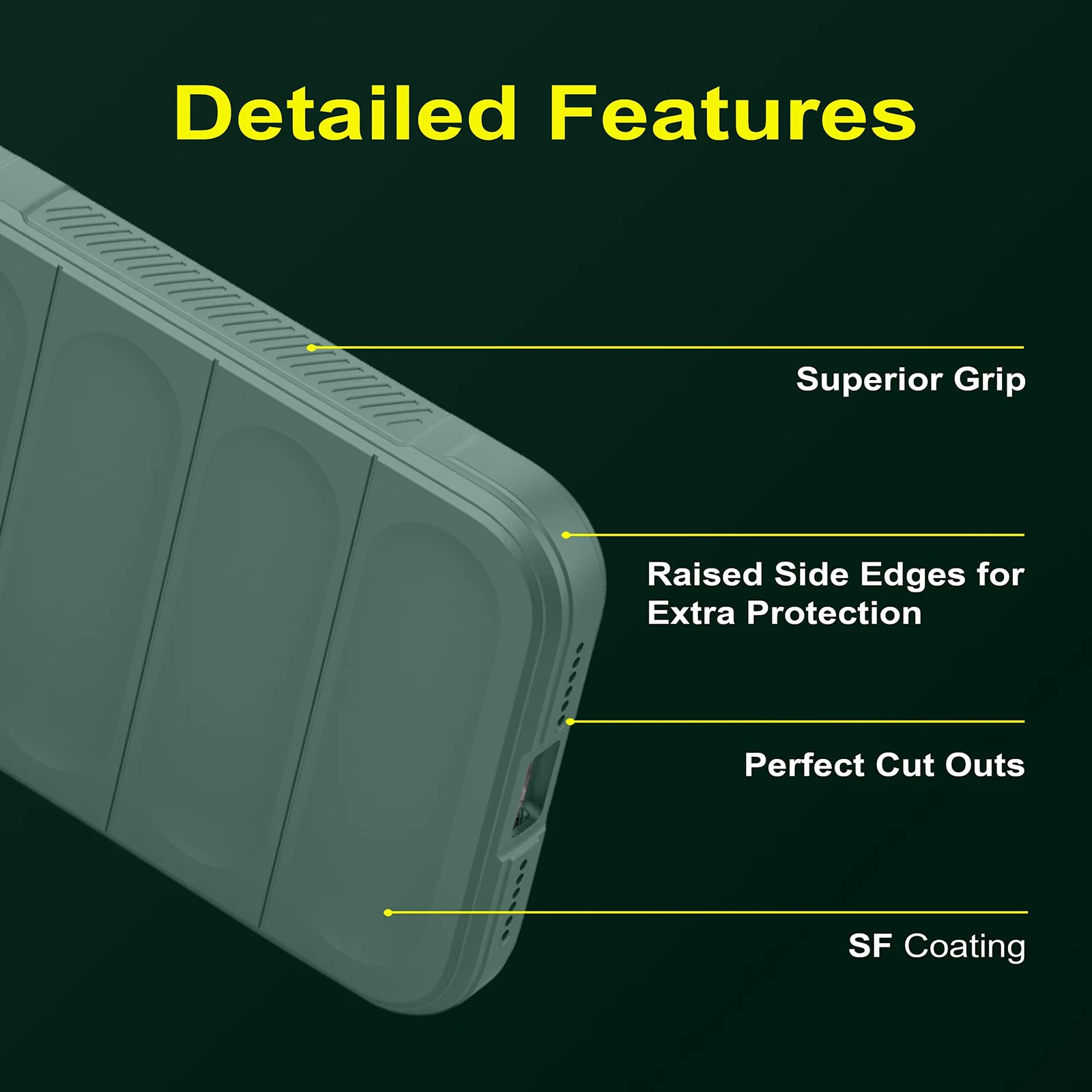DL3 Mobilak Rugged Protective Case for Xiaomi Redmi Note 13 Pro + Plus 5G, Camera protection, Shock-absorbing protection, Non-slip grip - Green