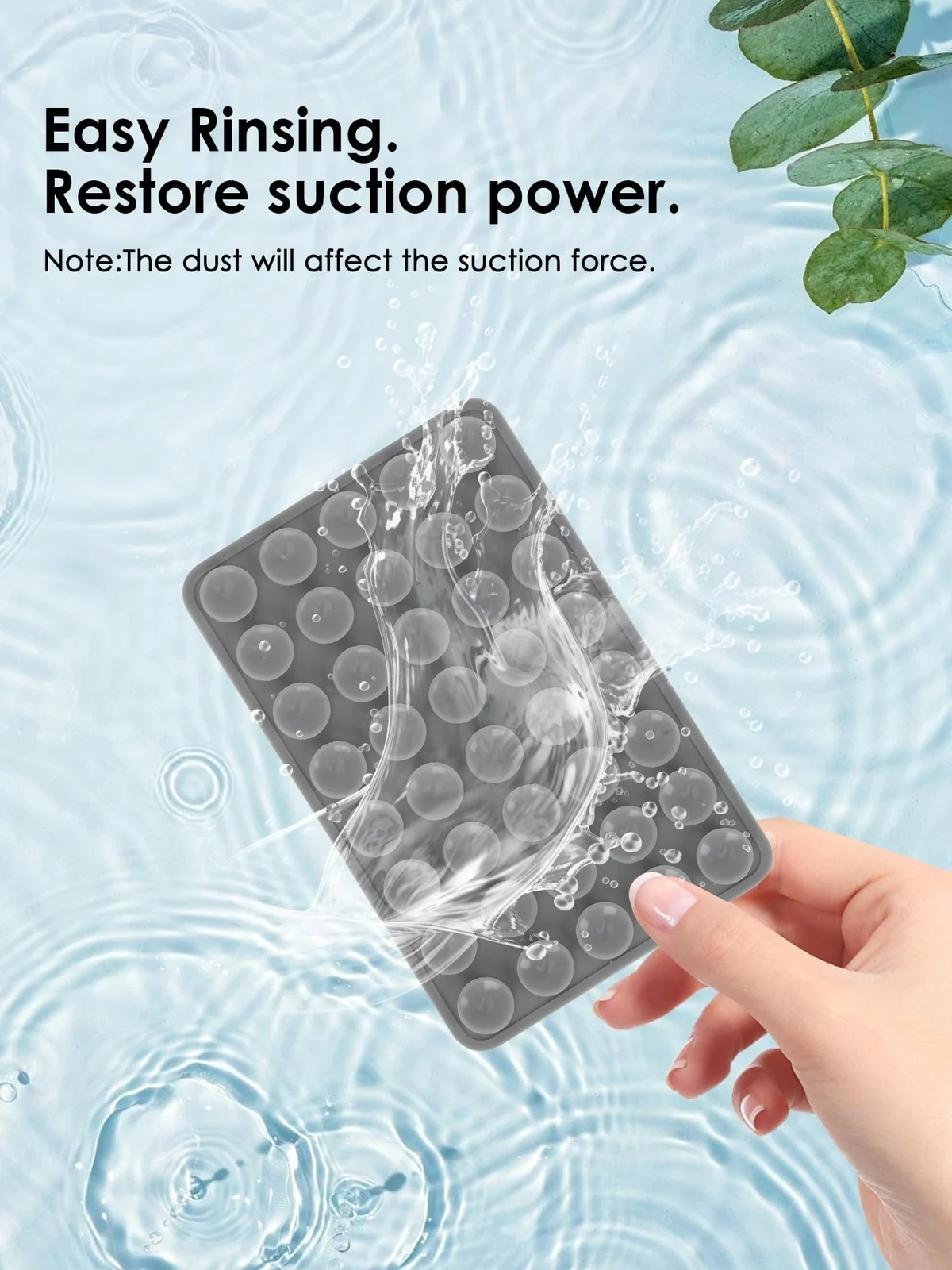 DL3 Mobilak Silicone Suction Cup Phone Mount for iPhone and Android, Double-sided suction design, Hands-free phone support, Strong suction grip - gray
