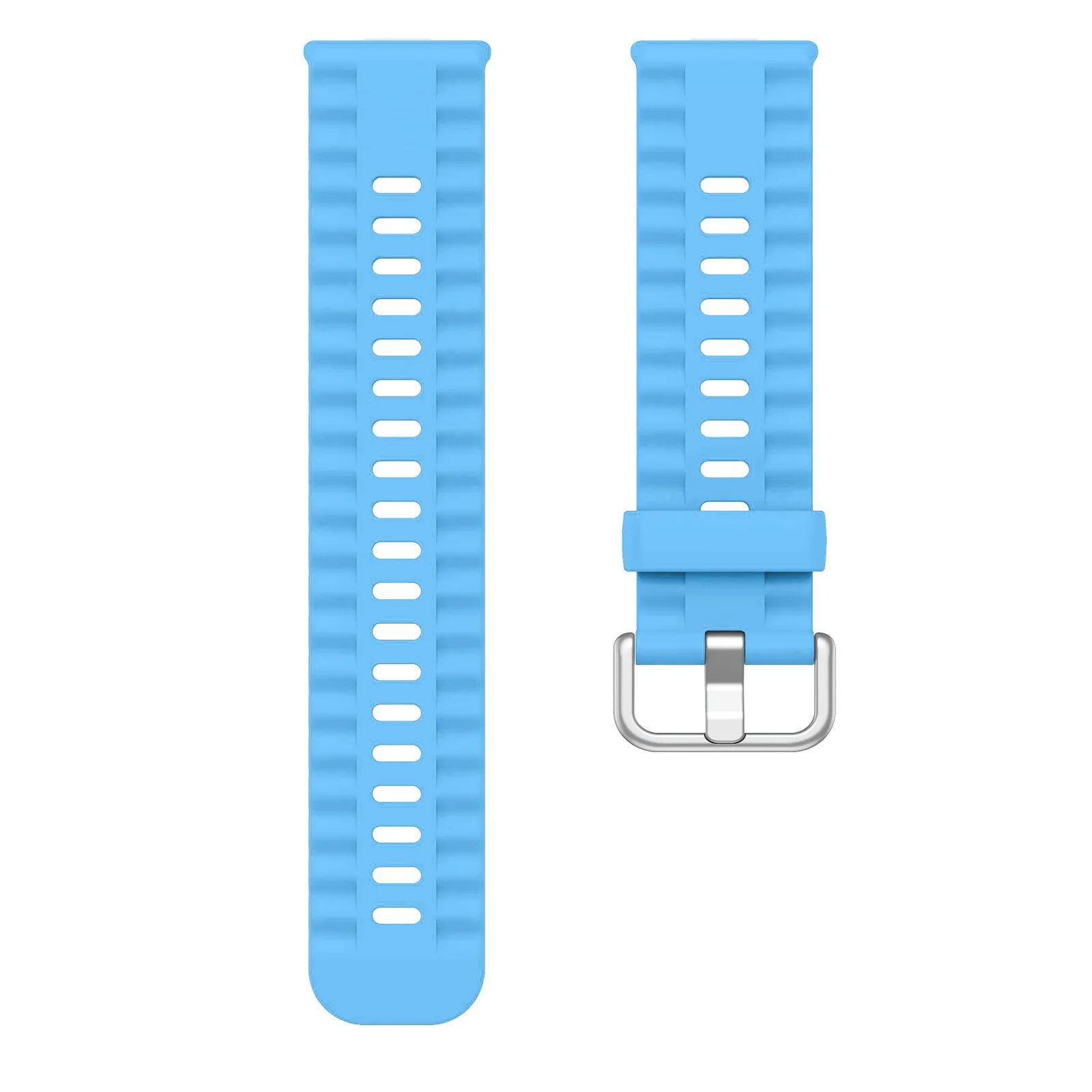 DL3 Mobilak Wavy Texture Sports Wristbands for Huawei Watch Fit 4/Fit 4 Pro/Fit 3 Strap, Breathable Silicone Wristband Strap Watch Strap Bracelet for Huawei Watch Fit 4 Pro/Fit4/3 - Sky Blue