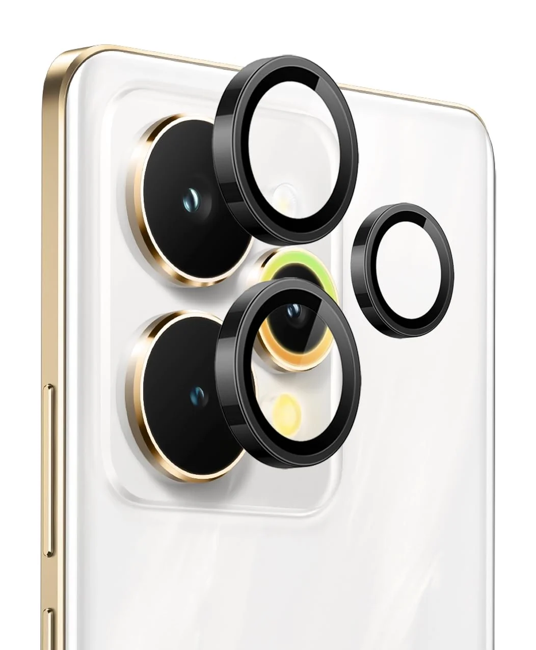DL3 Mobilak Camera Lens Protector for realme 15 Pro 5G Accessories, 9H Tempered Glass Metal Individual Ring Camera Cover Screen Protector, Case Friendly, Anti Scratch