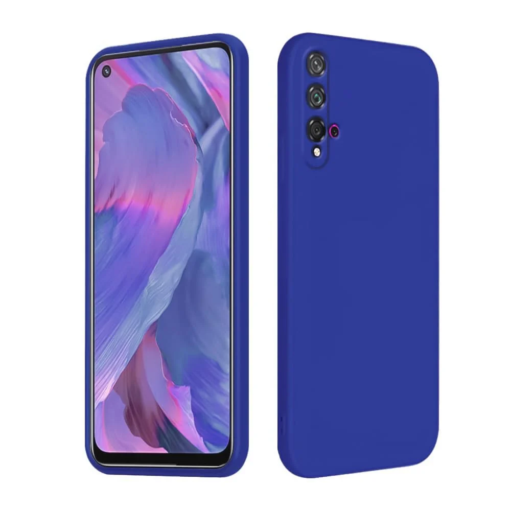 DL3 Mobilak Liquid Silicone Protective Case for Huawei nova 5T with Microfiber Lining and Shockproof Design - Pepsi