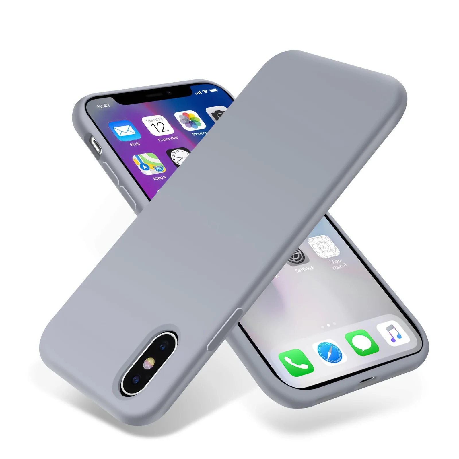 DL3 Mobilak Liquid Silicone Protective Case for iPhone XS Max with Camera Protection and Microfiber Lining - Lavender Blue 2