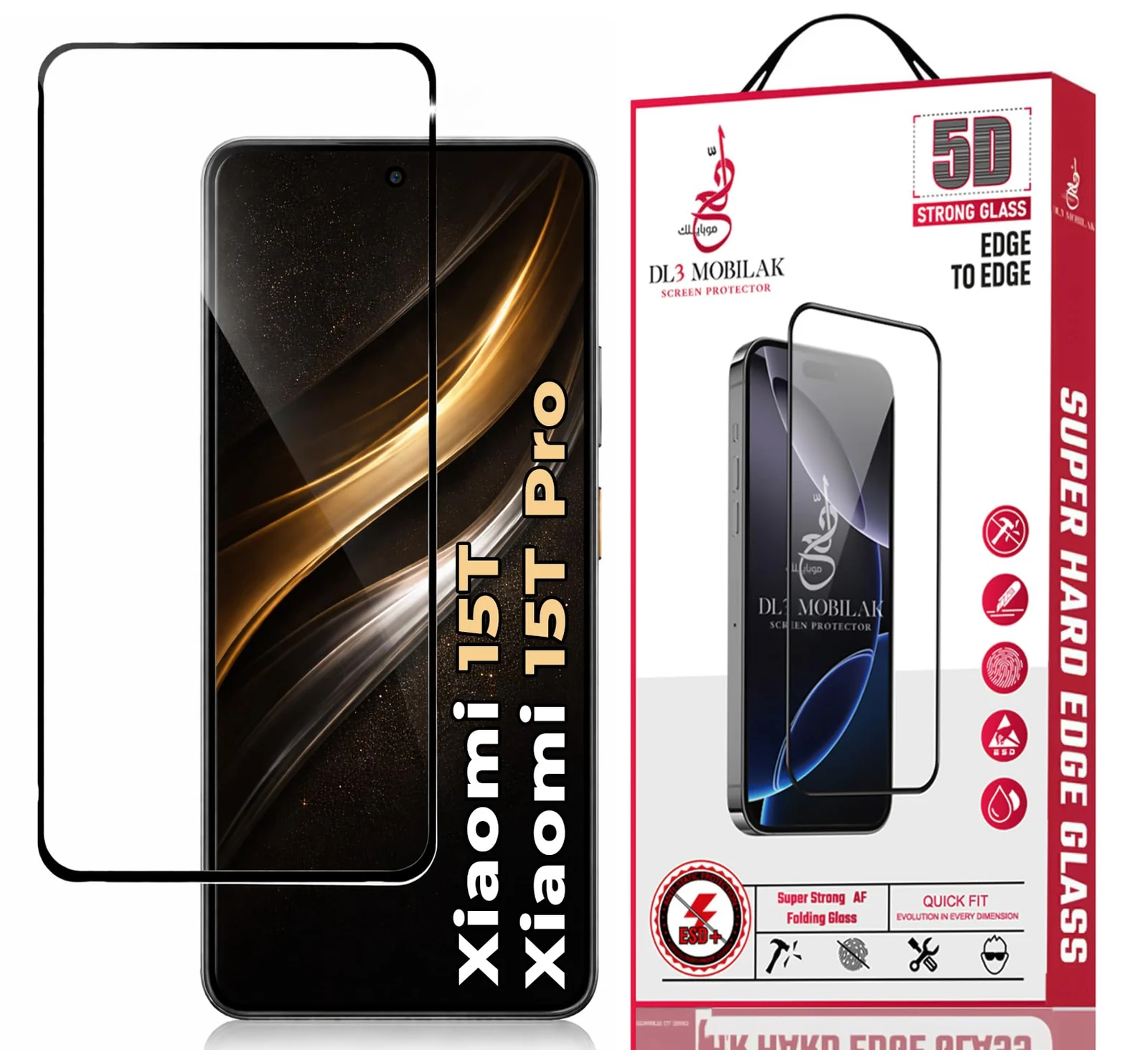 DL3 Mobilak for Xiaomi 15T / Xiaomi 15T Pro Tempered Glass Screen Protector, 9H Hardness Anti-Scratch Tempered Glass flim, Case Friendly, Anti-Scratch - Clear