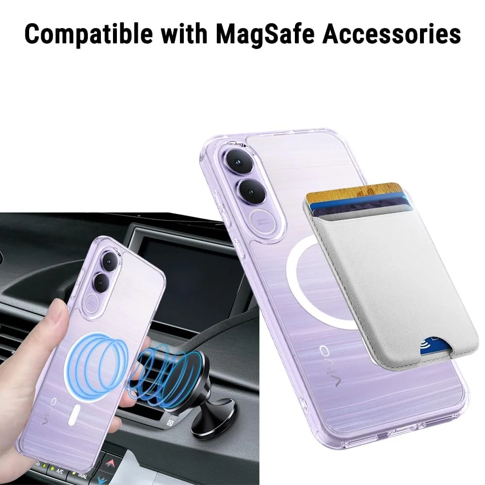 MOBIGON Slim Magnetic MagSafe-Compatible Phone Case for vivo V70 FE, Clear