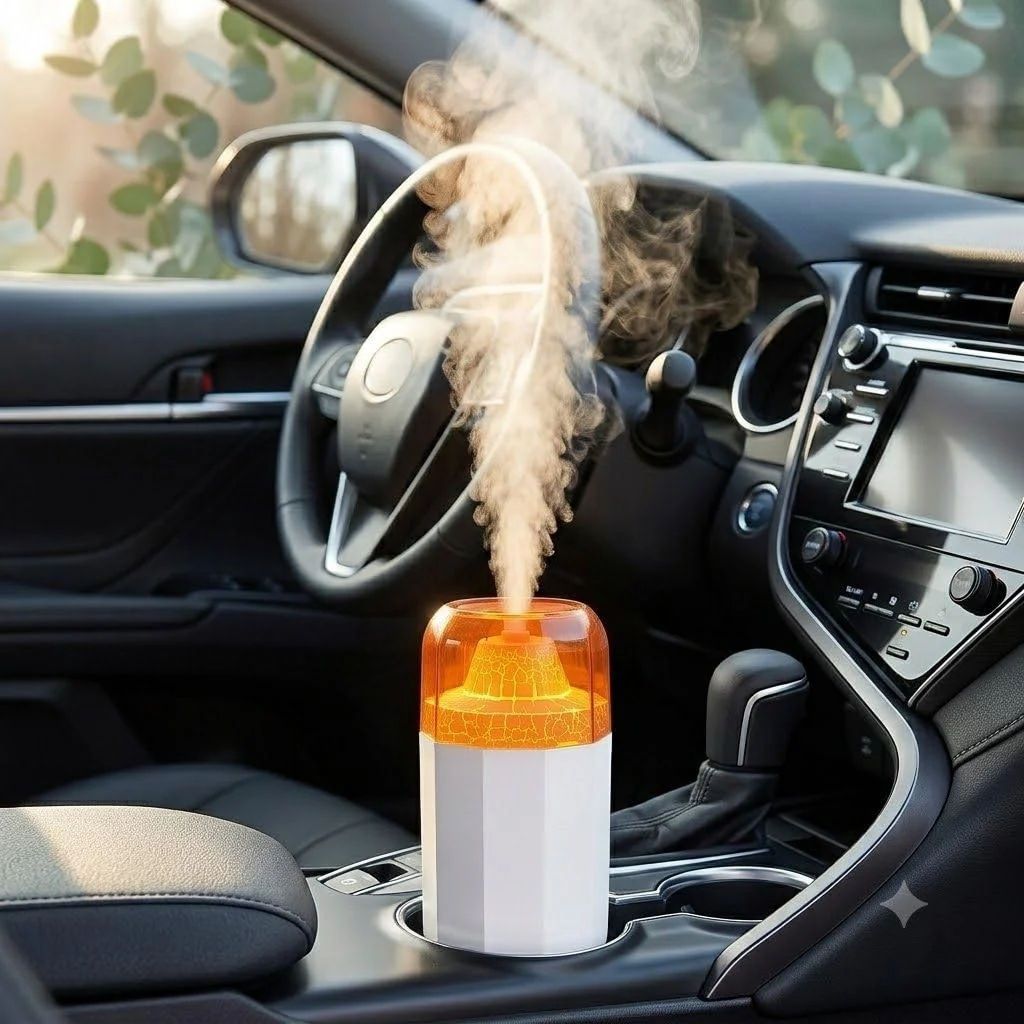 MOBIGON Volcano Mist 350 ml Aroma Diffuser and Humidifier, White