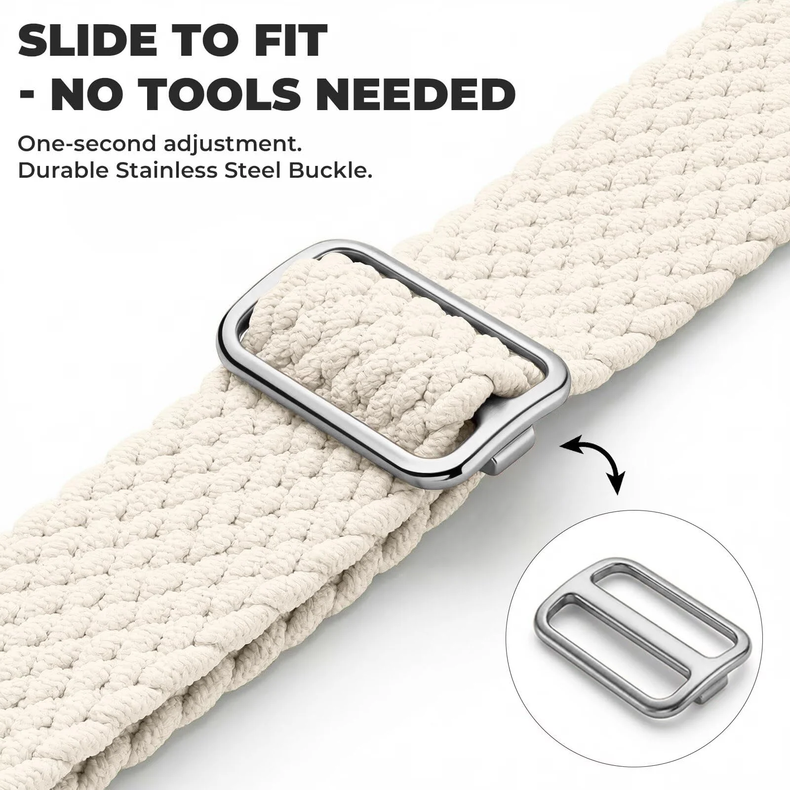 DL3 Mobilak 22mm Stretchy Nylon Strap For Xiaomi Redmi Watch 5 Active/5 Lite/Samsung Galaxy Watch 46mm/Watch 3 45mm/Gear S3/Huawei watch (GT6 GT5 GT4 GT3 GT2 GT 46MM)/GT2E/GT 6 Pro/Amazfit GTR4, Braided Band - Starlight