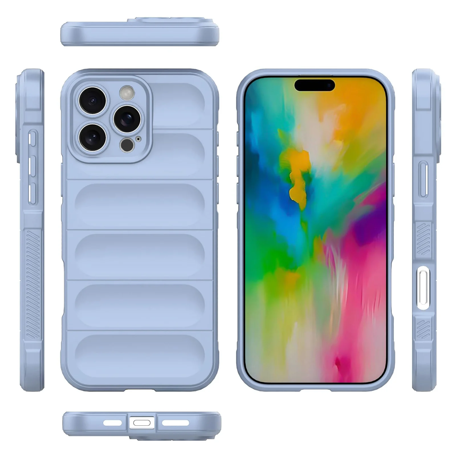 DL3 Mobilak Rugged Protective Case for iPhone 16 Pro 6.3-Inch, Camera protection, Shock-absorbing protection, Non-slip grip - Baby Blue