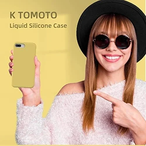 DL3 Mobilak Liquid Silicone Protective Case with Soft Microfiber Lining for iPhone 6 Plus / 6S Plus - Yellow