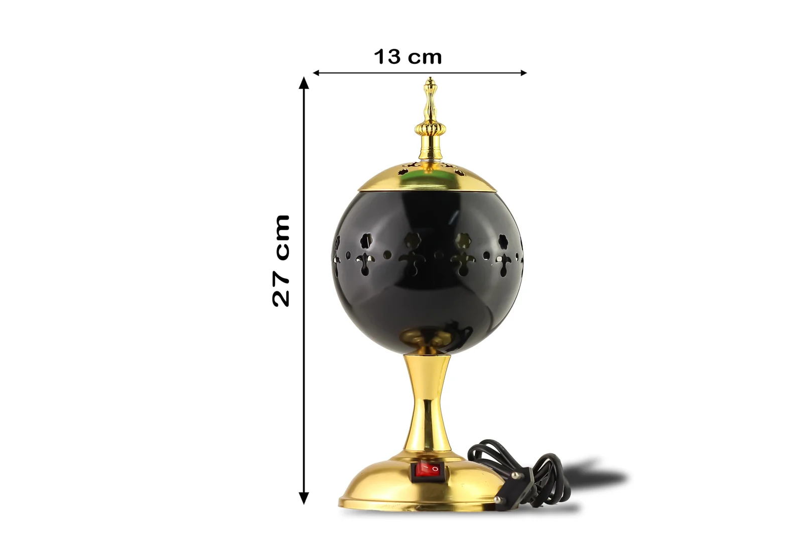 Mobigon Arabian Electric Incense Burners metal Vintage Arabic Burner, Middle Eastern Incense Holder- Electric Incense Burner Bakhoor Suitable For Arabian Oud, Home, Hotel Decor - D. Black&Gold