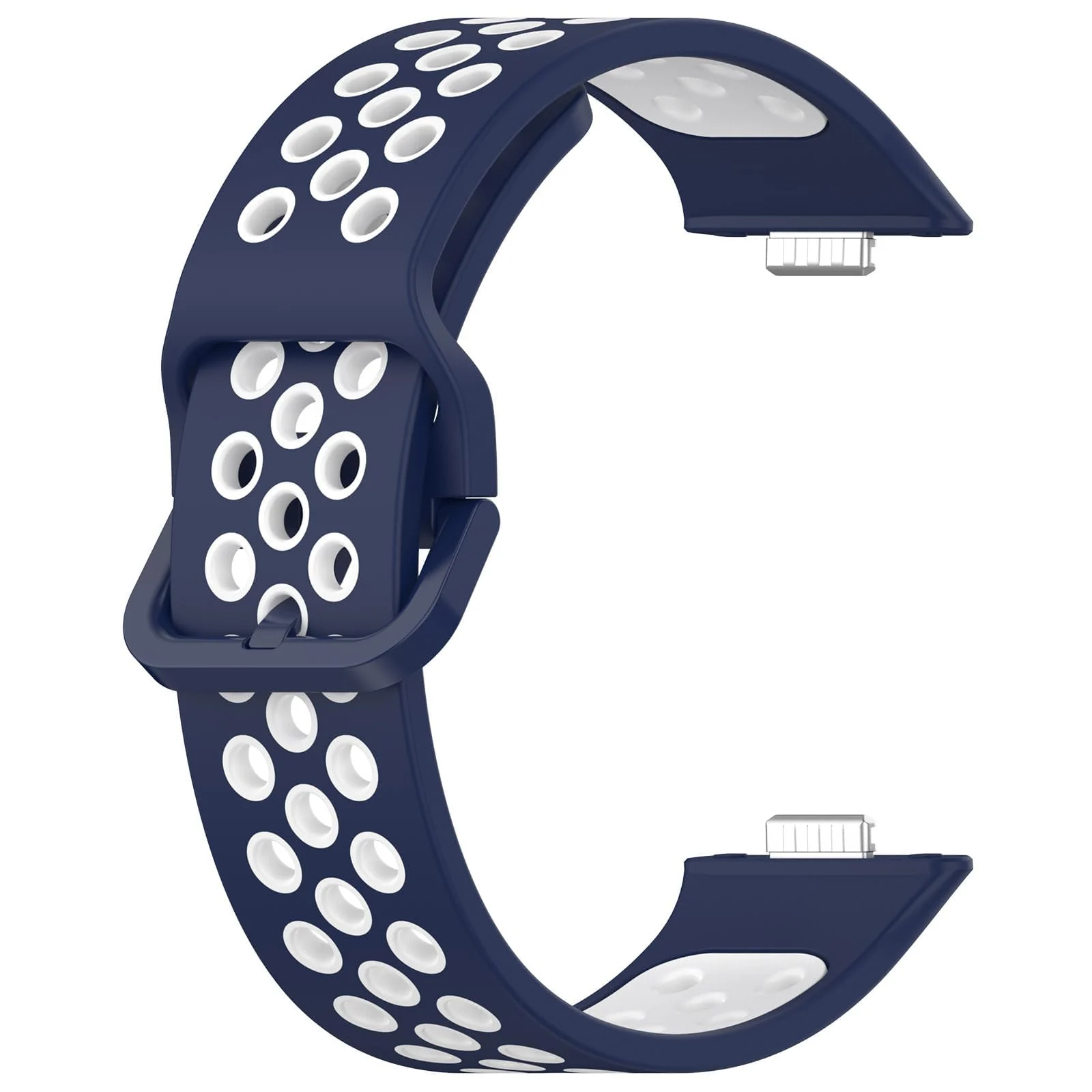 DL3 Mobilak Silicone Strap for Huawei Watch Fit 3, [Breathable] Soft Silicone Sport Wristband Bracelet Replacement Strap, Two-tone Strap, Adjustable Design, for Huawei Watch Fit3 - Blue White