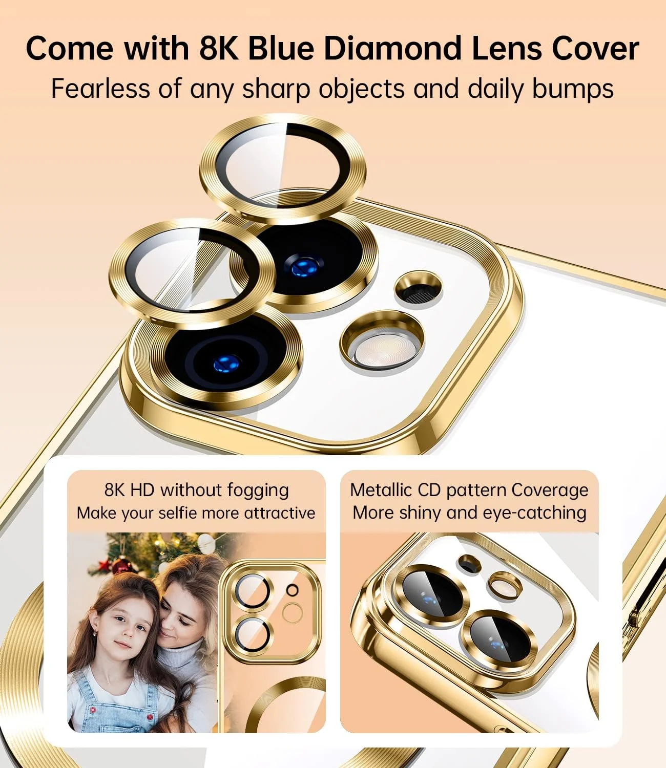 DL3 Mobilak Plated-Edge TPU Protective Case with Camera Protection for iPhone 12 - Gold