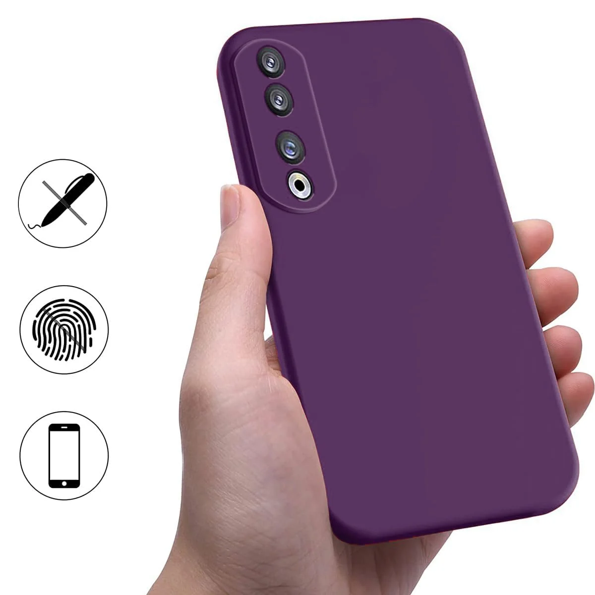 DL3 Mobilak Honor 90 Case, Soft Flexible Silicone Gel Rubber Bumper Cover, Full Body Shockproof Protective Phone Case - Violet