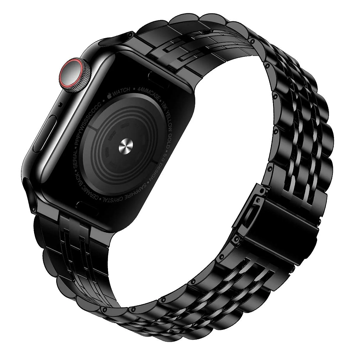DL3 MOBILAK Band For Apple Watch Ultra Band 49mm 45mm 44mm 42mm 41mm 40mm 38mm, Metal Stainless Steel Strap for Apple Watch Series 8 Ultra 7 6 5 4 3 2 1 Se (42MM/44MM/45MM/49MM) - Black