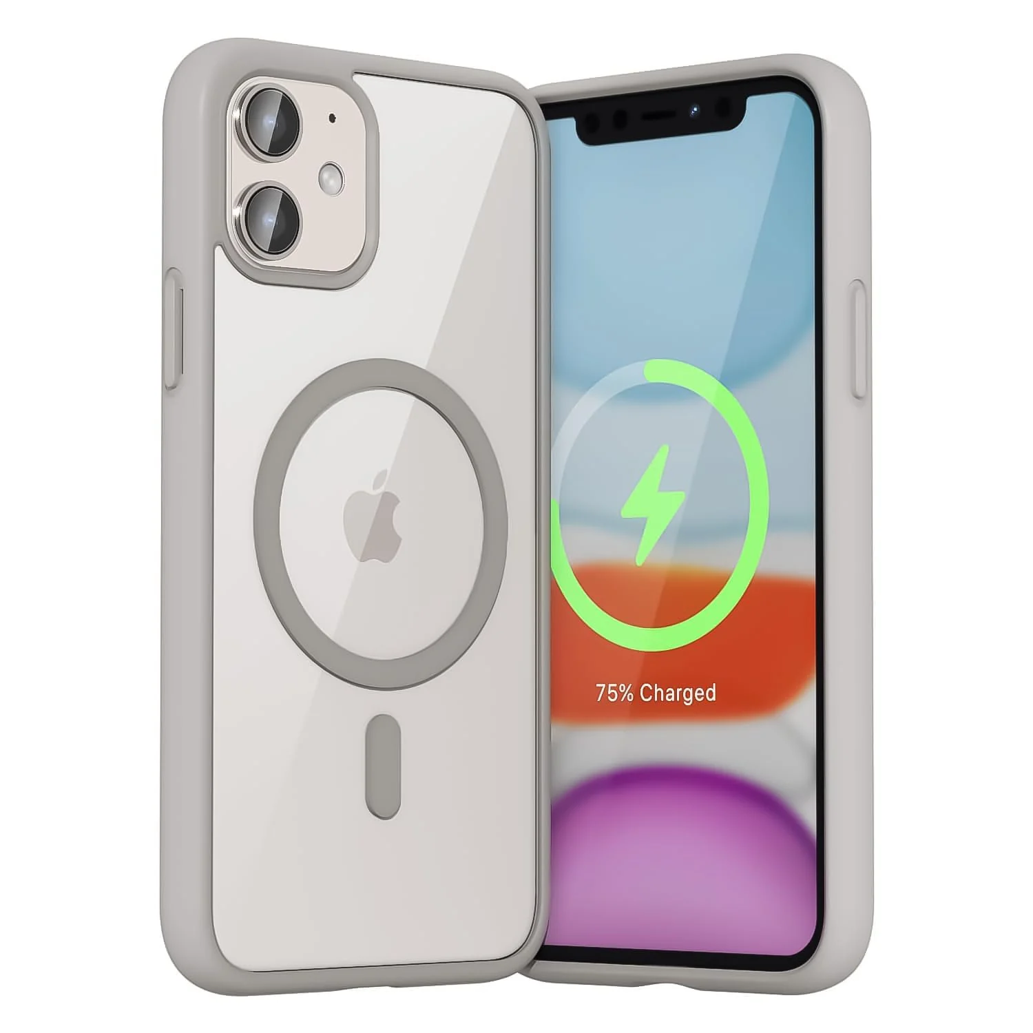 DL3 Mobilak Clear MagSafe-Compatible Magnetic Case for iPhone 11 (6.1 Inch) with Camera Protection and Military-Grade Protection - Titanium