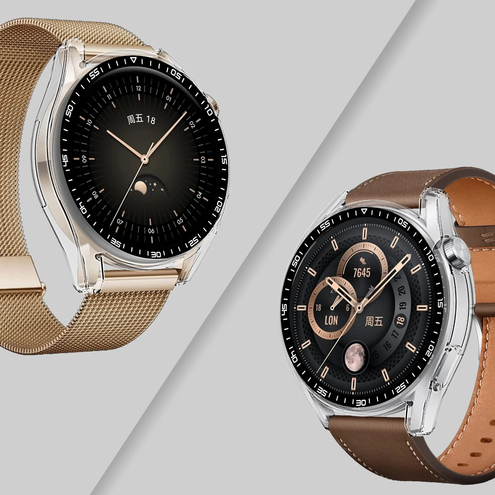 DL3 Mobilak Protective Watch Cover with Screen Protector for Huawei Watch GT3 46mm, Slim, lightweight profile - Clear