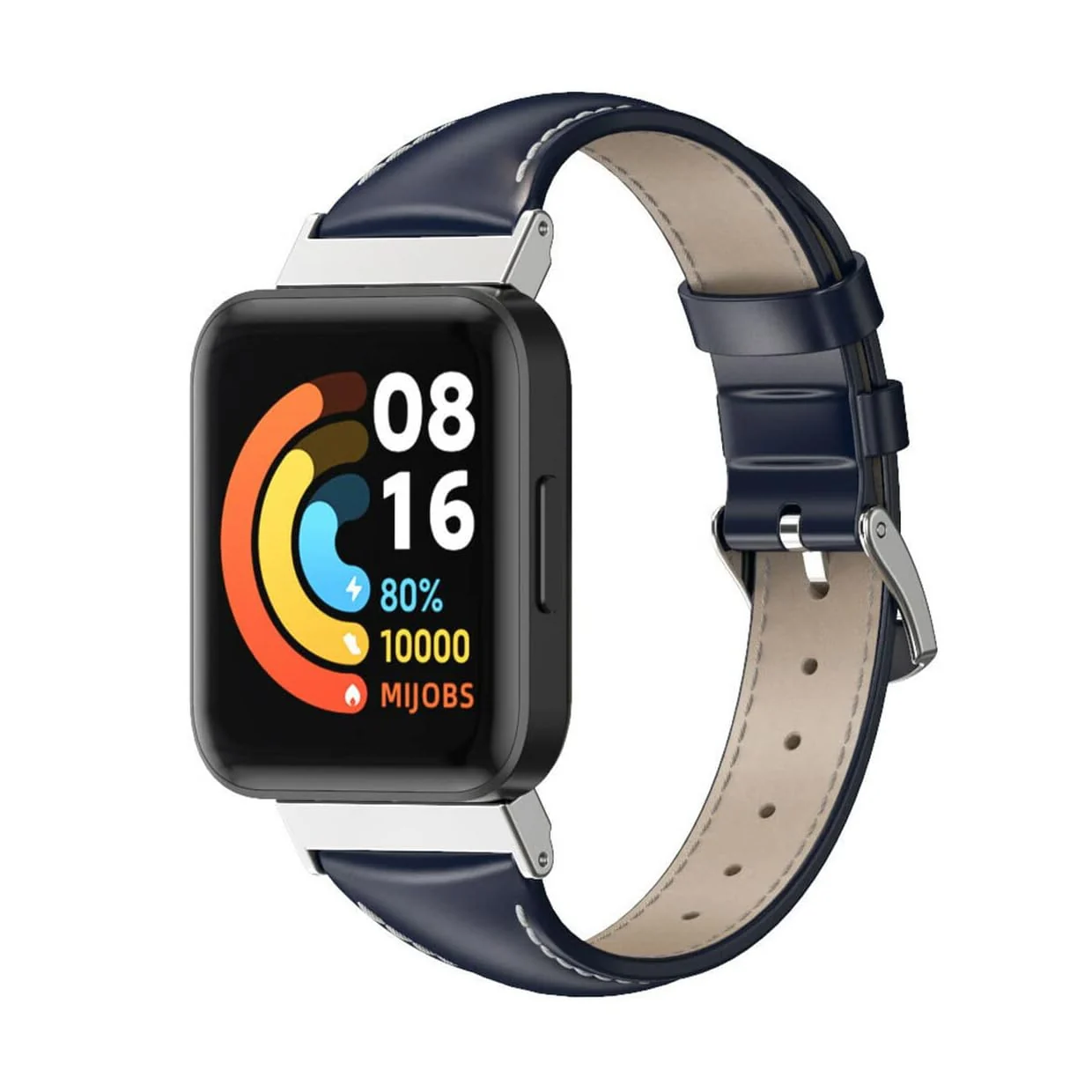 DL3 Mobilak Vintage Leather Strap For Xiaomi Redmi Watch 2 Lite/Poco Watch/Redmi Watch 2 / Horloge 2, Metal Buckle Breathable Replacement Strap, Men Women Replacement Soft Watch Straps - Blue