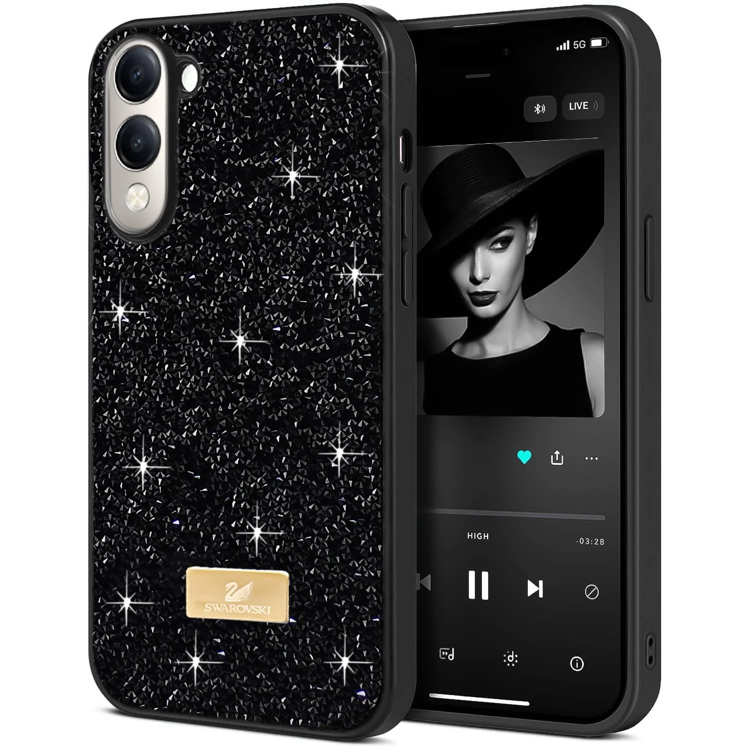 5.5 — DL3 Mobilak Glitter Rhinestone Protective Case for vivo Y04 / vivo Y29s 5G with Shockproof Design