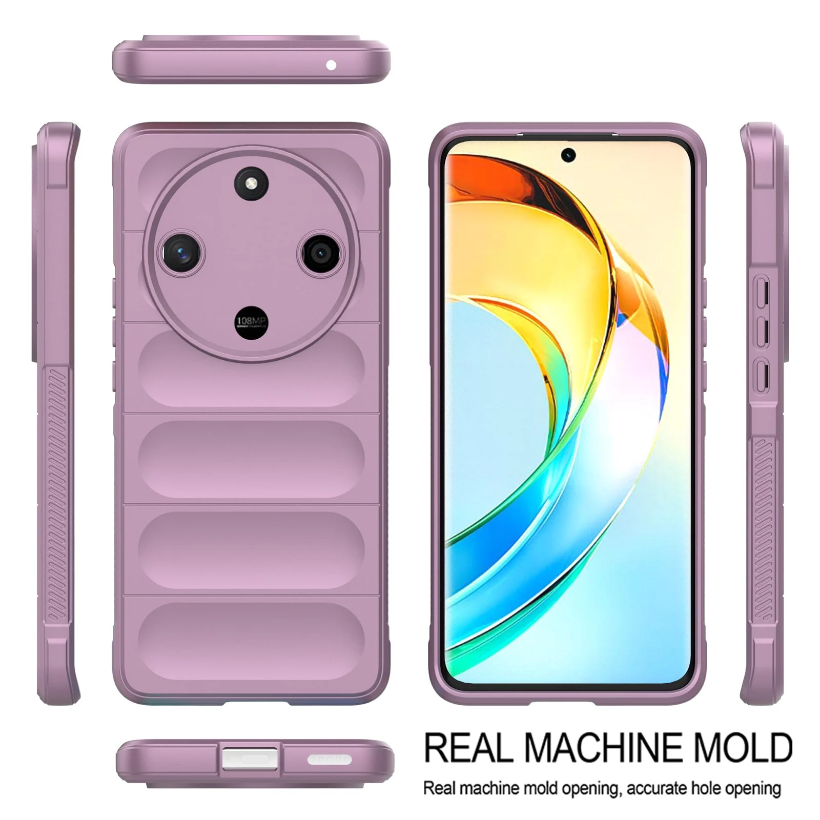 DL3 Mobilak Silicone Case for Honor X9b/Honor Magic 6 Lite/X50 Heavy Duty Protective [Slim Fit] Shockproof Soft Flexible Protective Design TPU Cover With Camera Protection - Purple